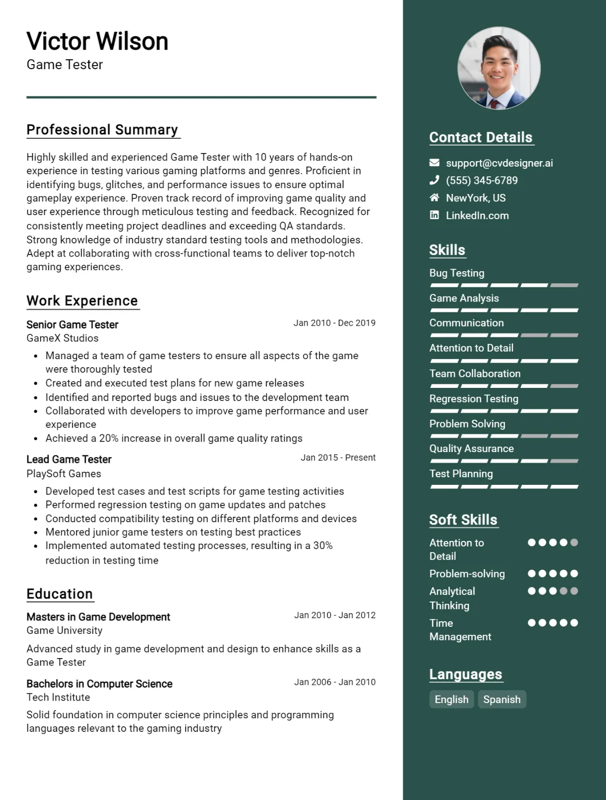 Game Tester CV Example For 2026: Tips to Stand Out Preview