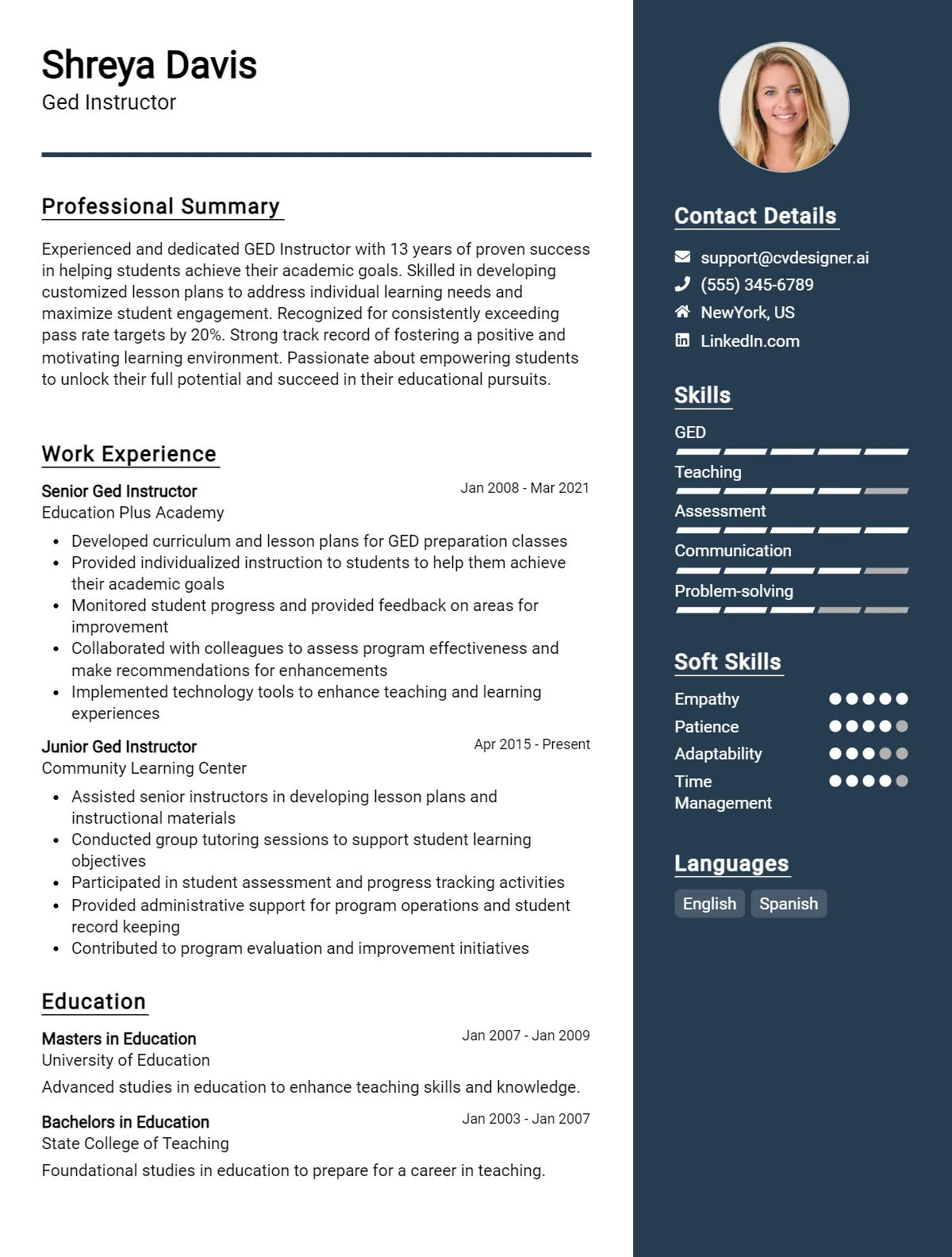 GED Instructor CV Example For 2026: Ultimate Guide Preview