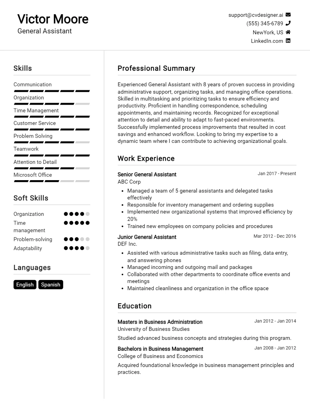 14 General Assistant CV Examples And Templates For 2026 Preview