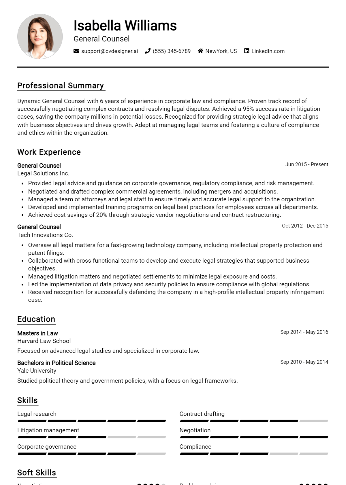 General Counsel Resume Example for 2026: Expert Tips & Templates Preview