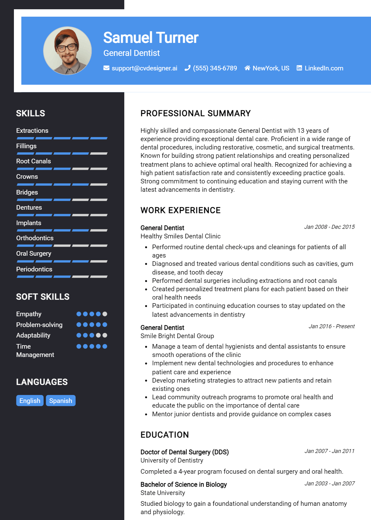 General Dentist Resume Example for 2026: Best Formatting Tips Preview