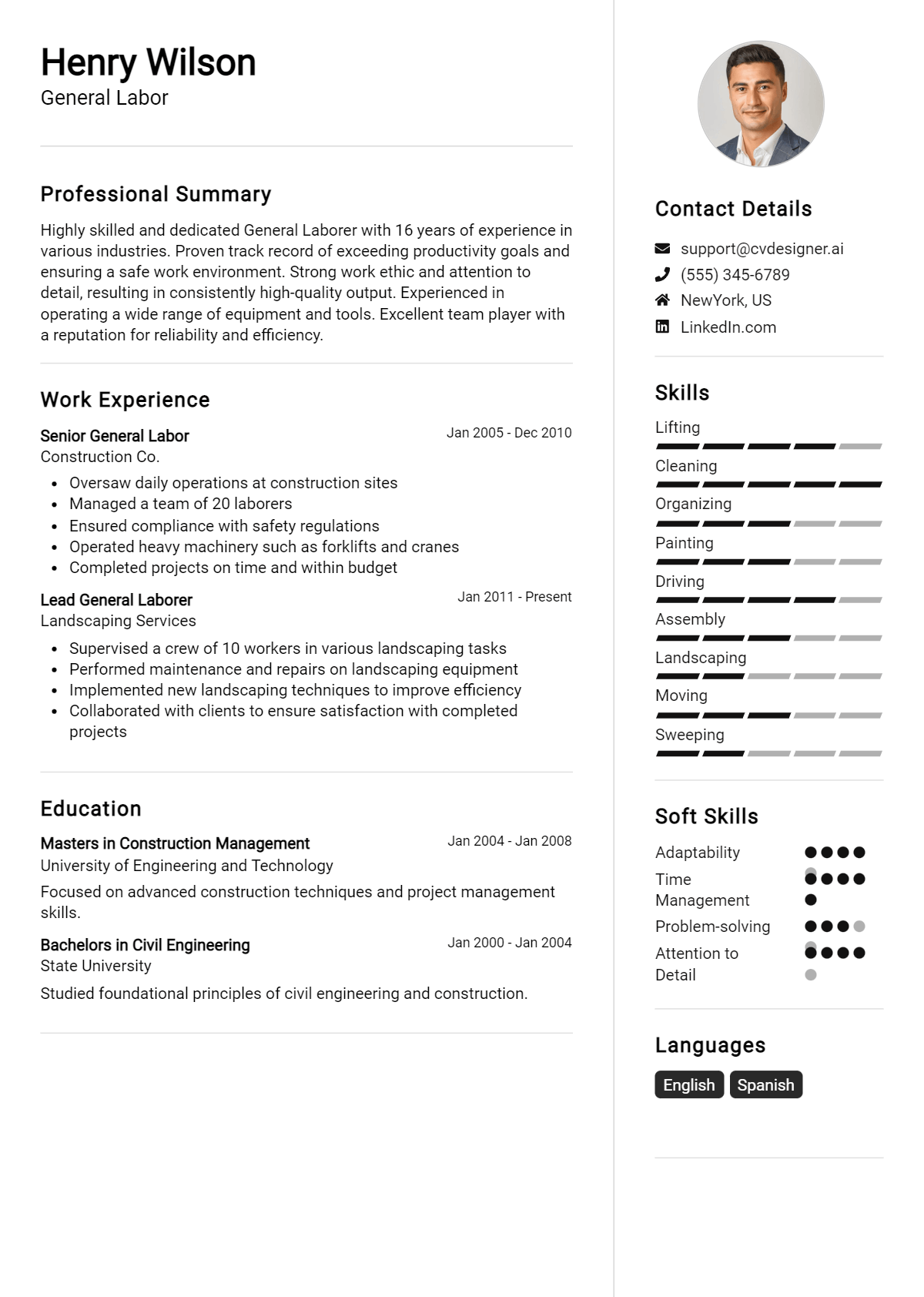 General Labor Resume Example for 2026: How to Craft a Winning CV Preview