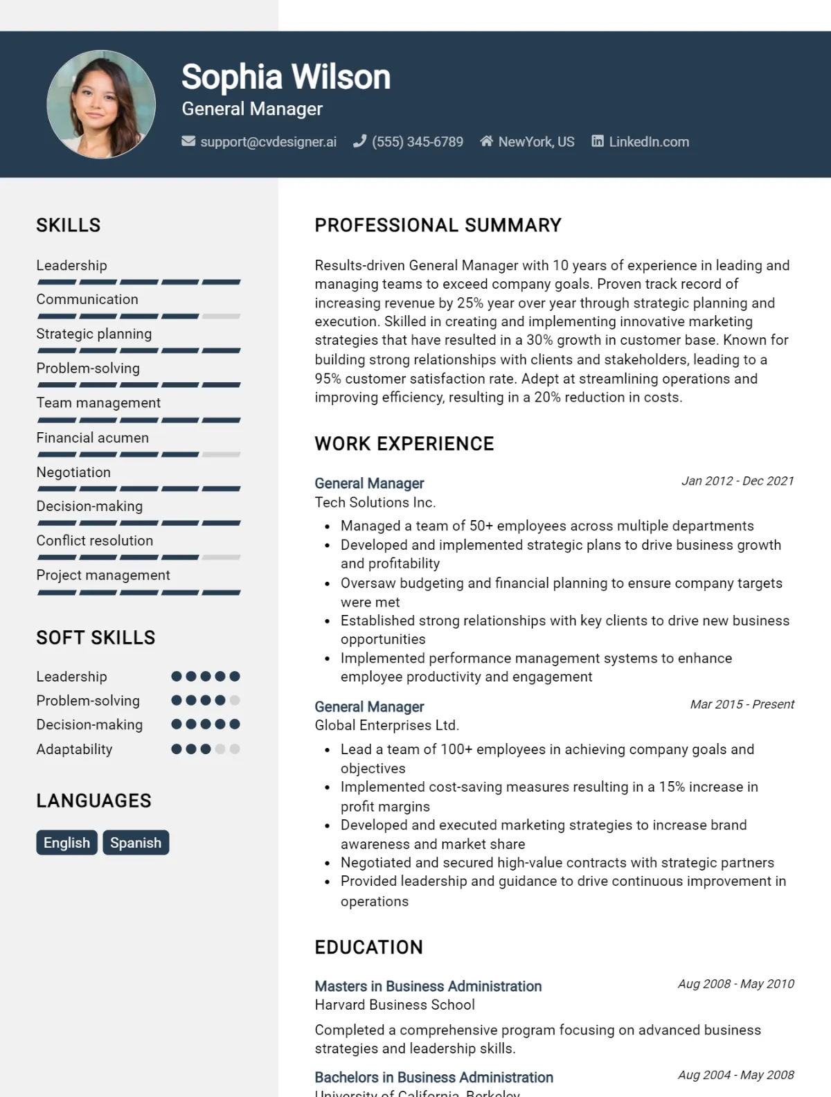 16 General Manager CV Examples And Templates For 2026 Preview