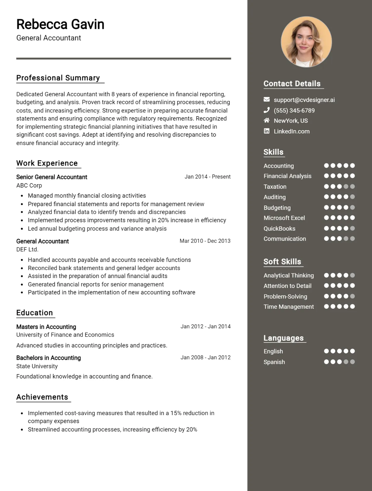 General Accountant CV Example For 2026: Top Tips & Samples Preview