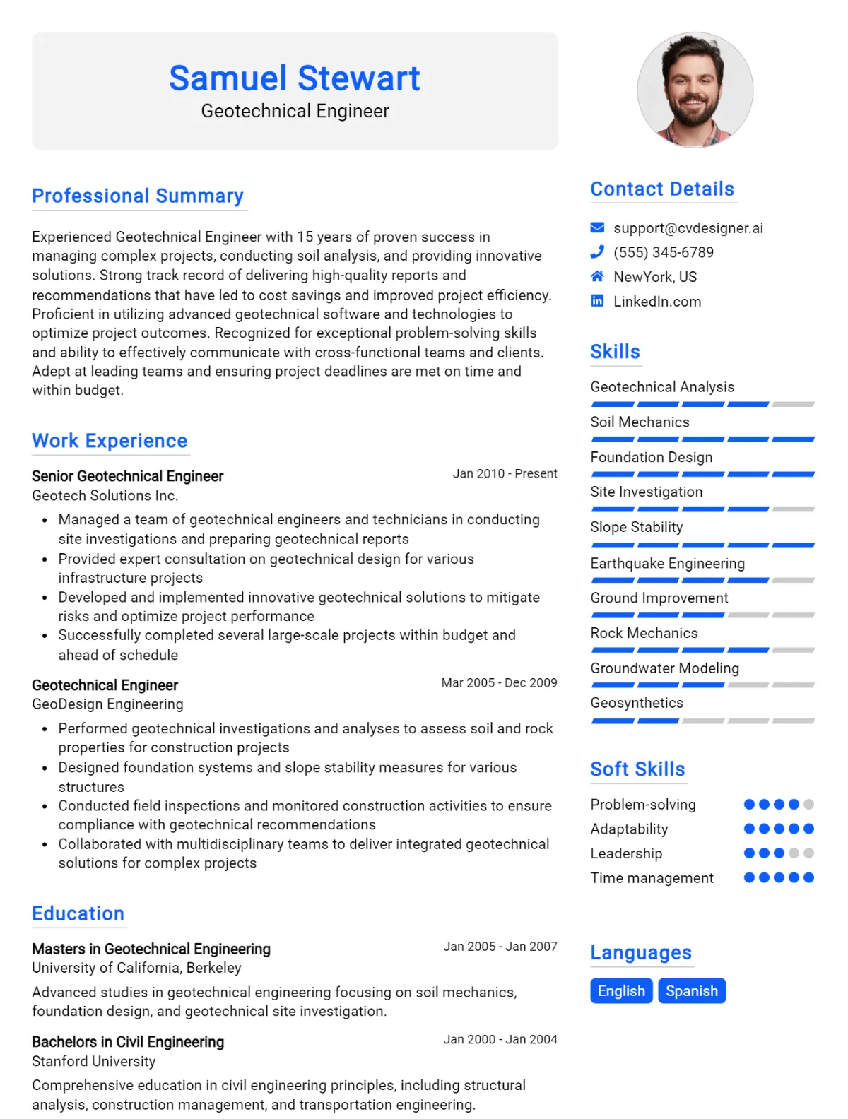 Geotechnical Engineer CV Example For 2026: Top Tips & Samples Preview
