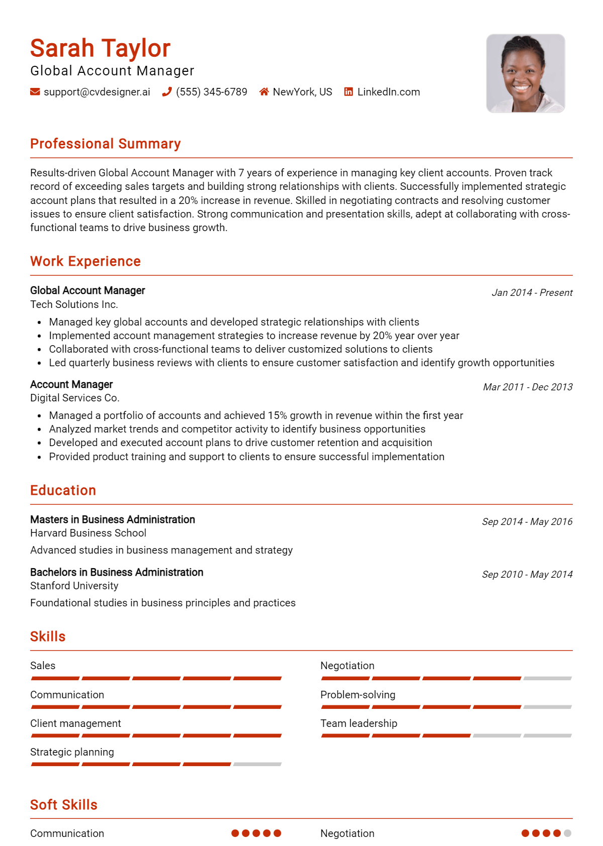 Global Account Manager Resume Example for 2026: Best Writing Guide Preview