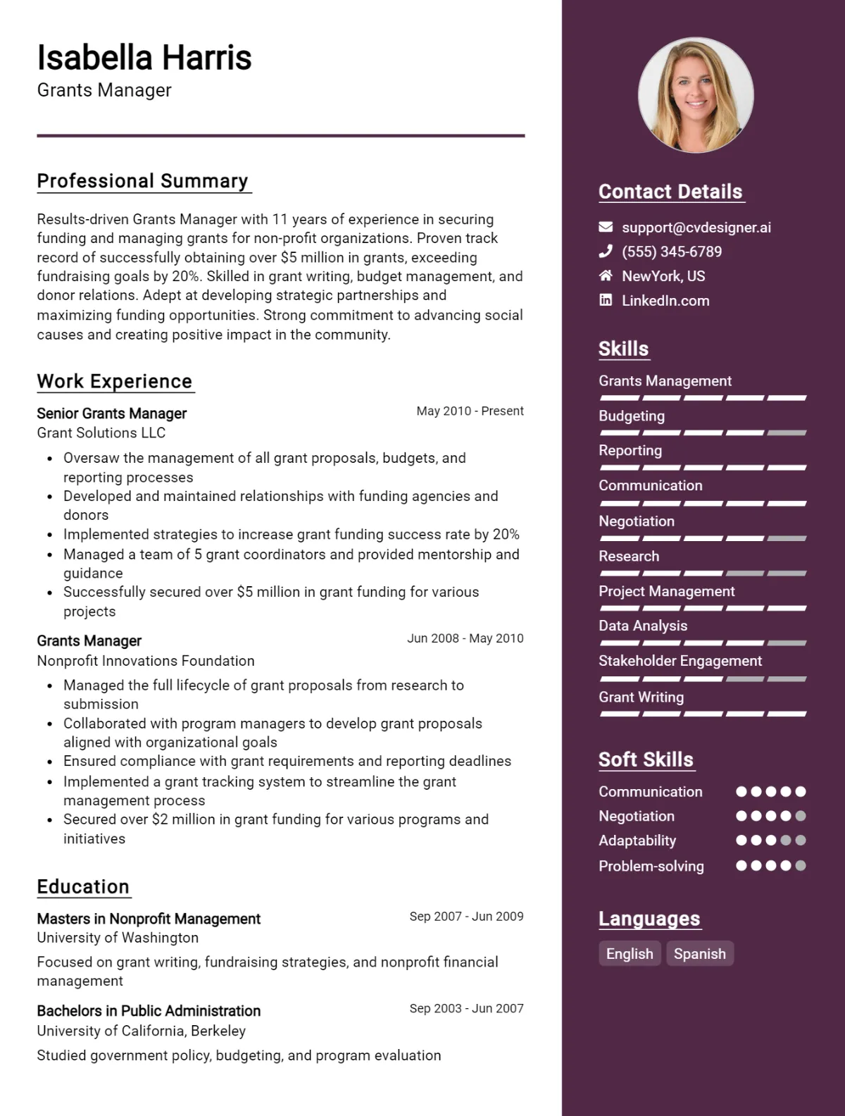 Grants Manager CV Example For 2026: How to Craft a Winning CV Preview