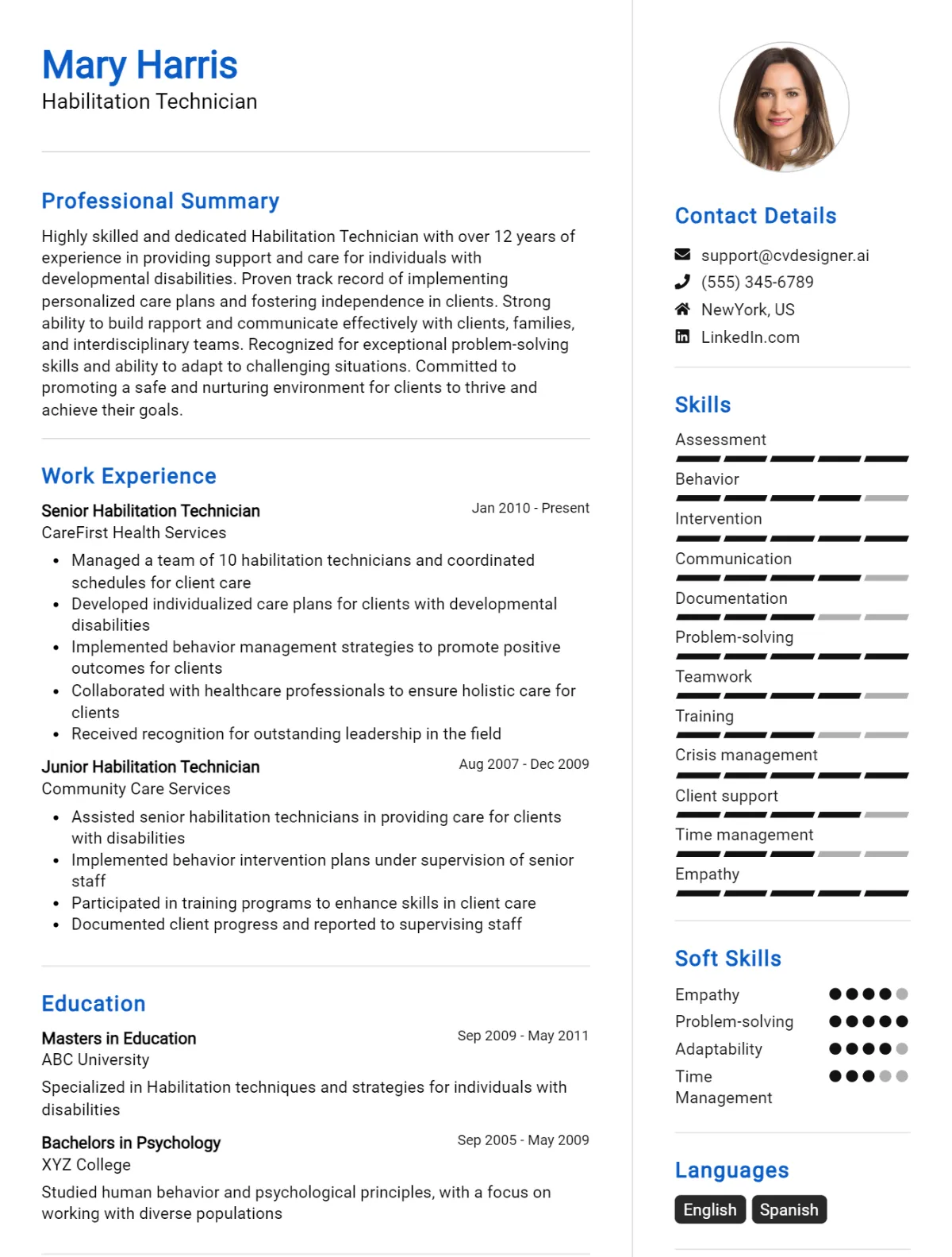 Habilitation Technician CV Example For 2026: Best Formatting Tips Preview