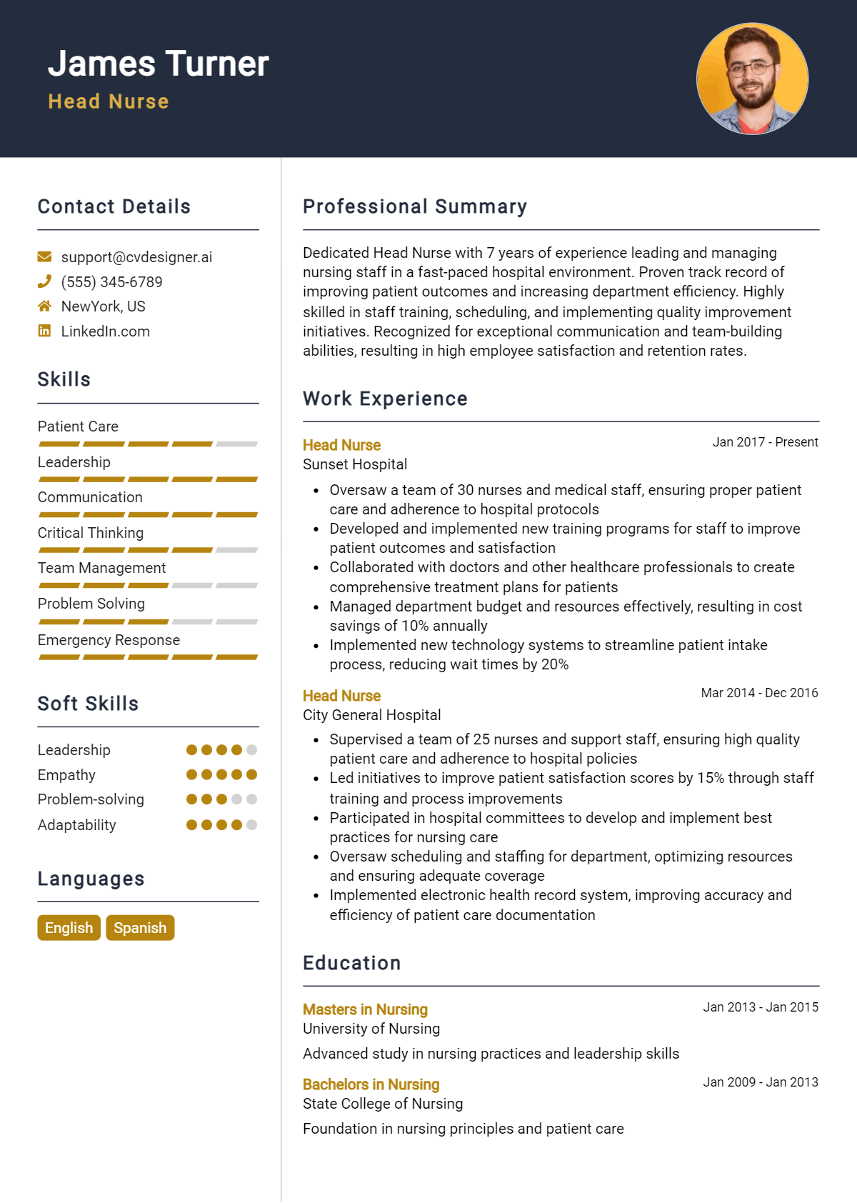 26 Head Nurse Resume Examples for 2026: Strategies & Templates Preview