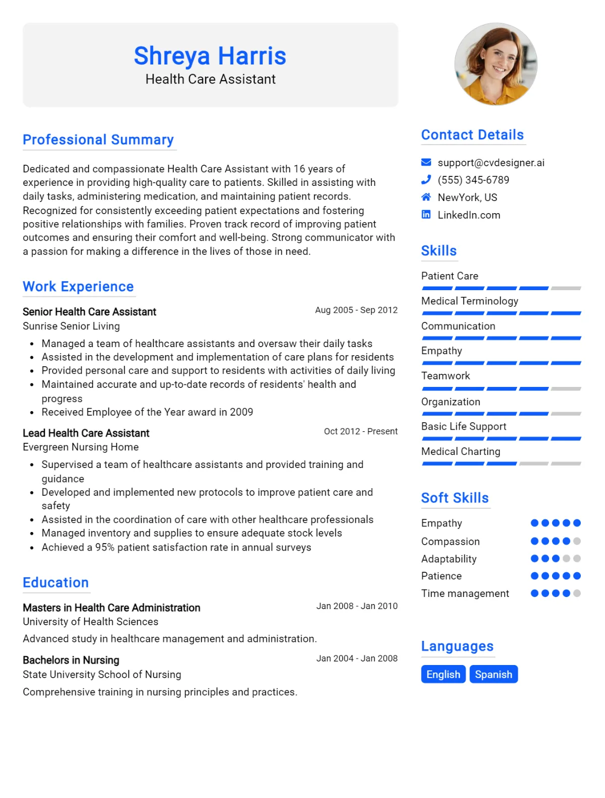 20+ Health Care CV Examples And Free Templates For 2026 Preview