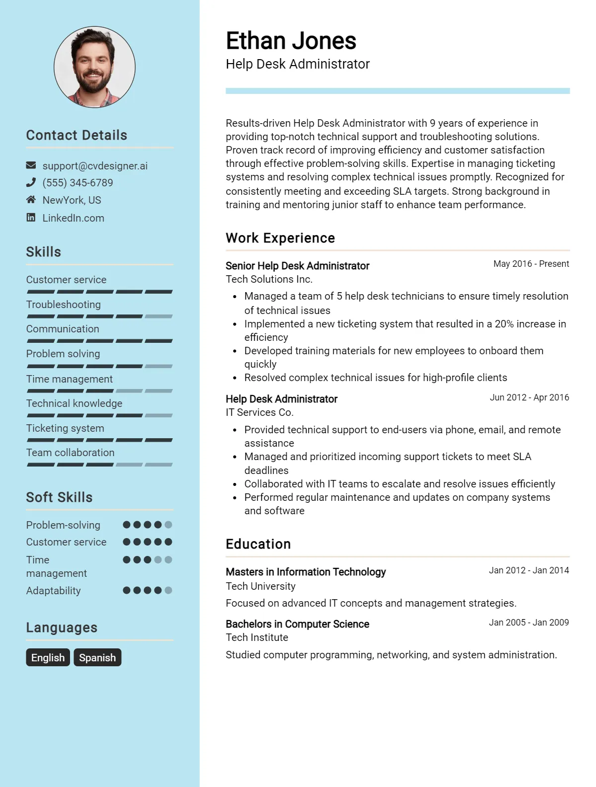 Help Desk Administrator CV Example For 2026: Ultimate Guide Preview