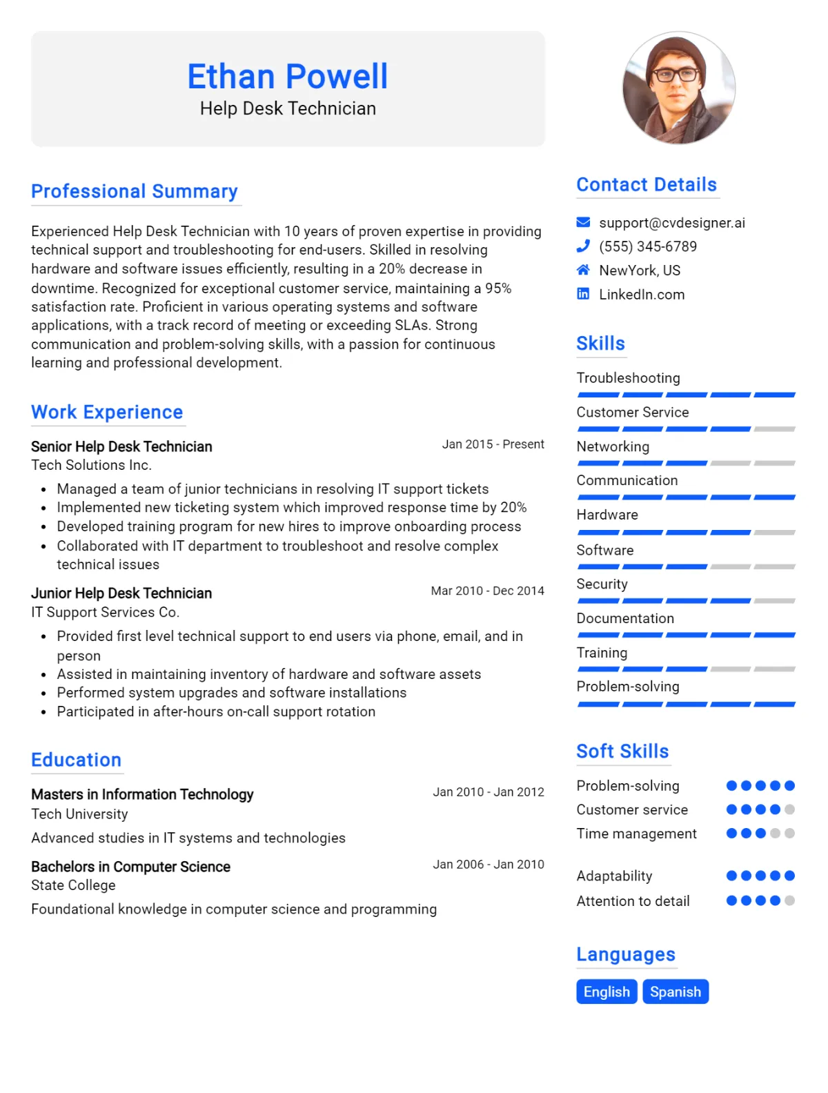 Help Desk Technician CV Example For 2026: Top Tips & Samples Preview