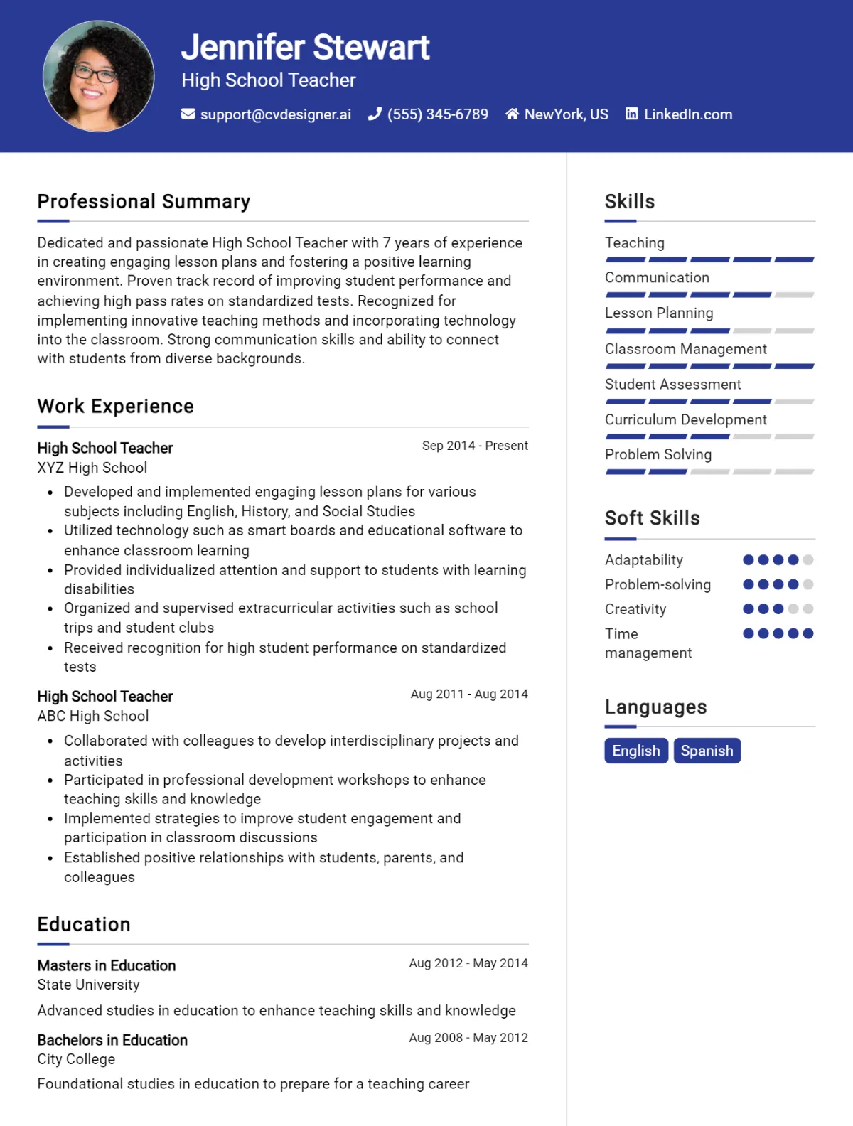 5 High School Teacher CV Examples For 2026: Best Formatting Tips Preview