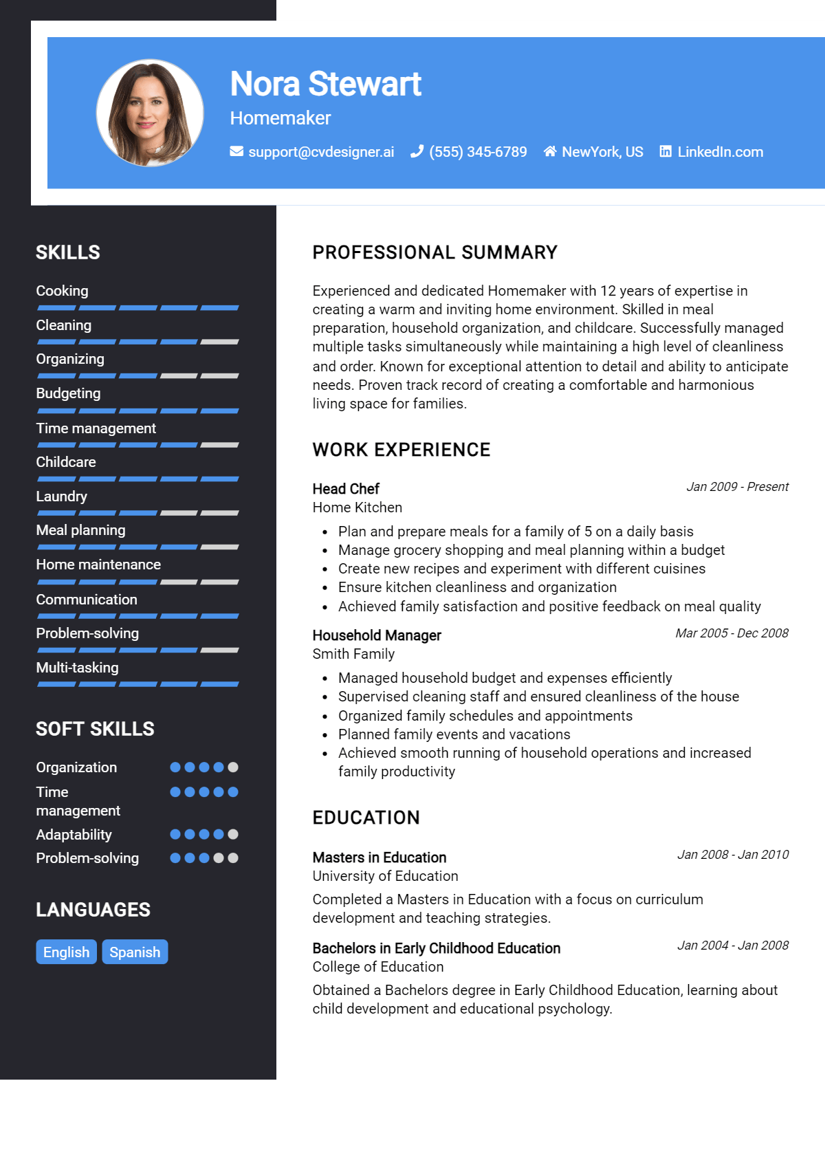 Homemaker Resume Example for 2026: Tips to Stand Out Preview