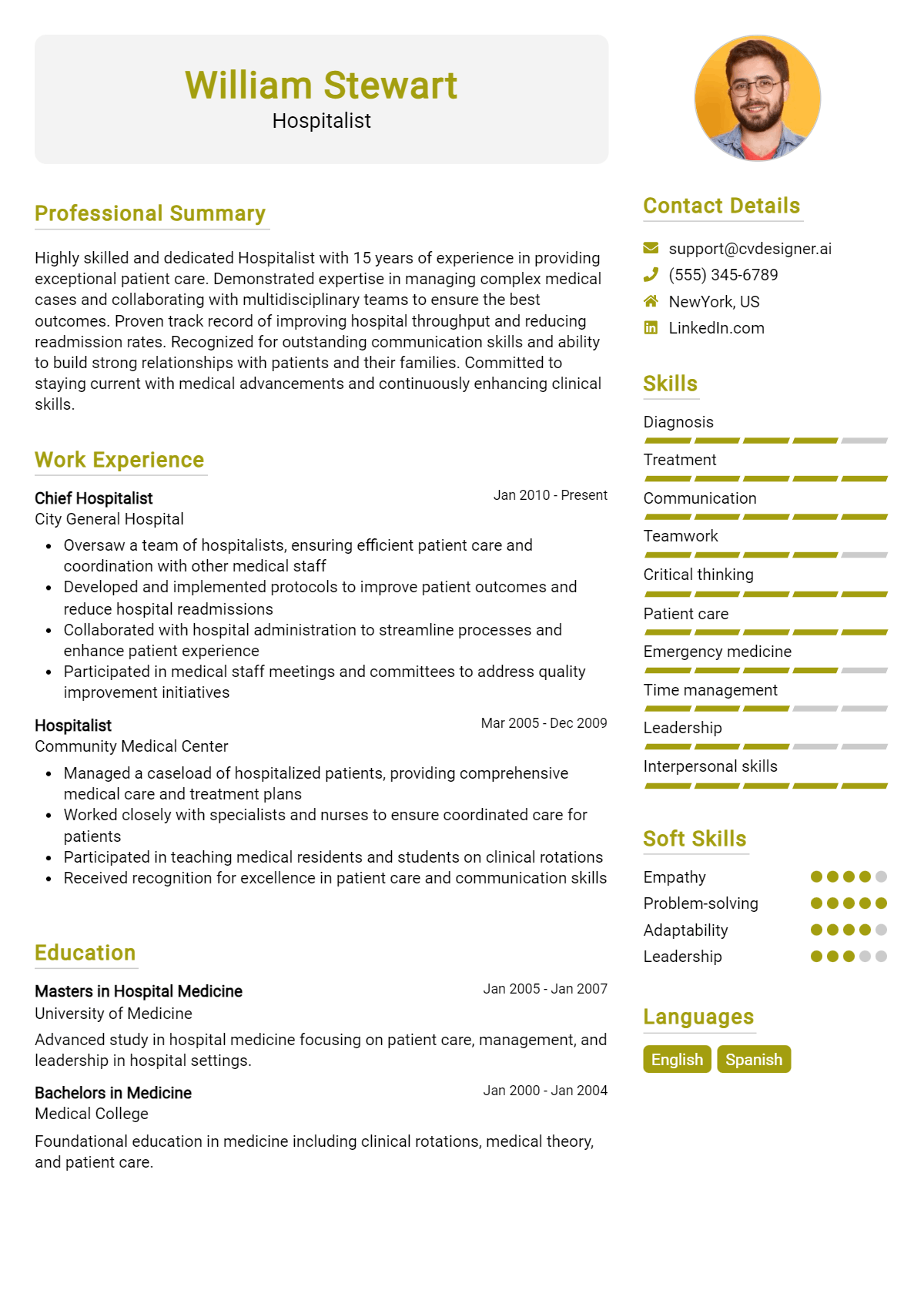 Hospitalist Resume Example for 2026: Tips to Stand Out Preview