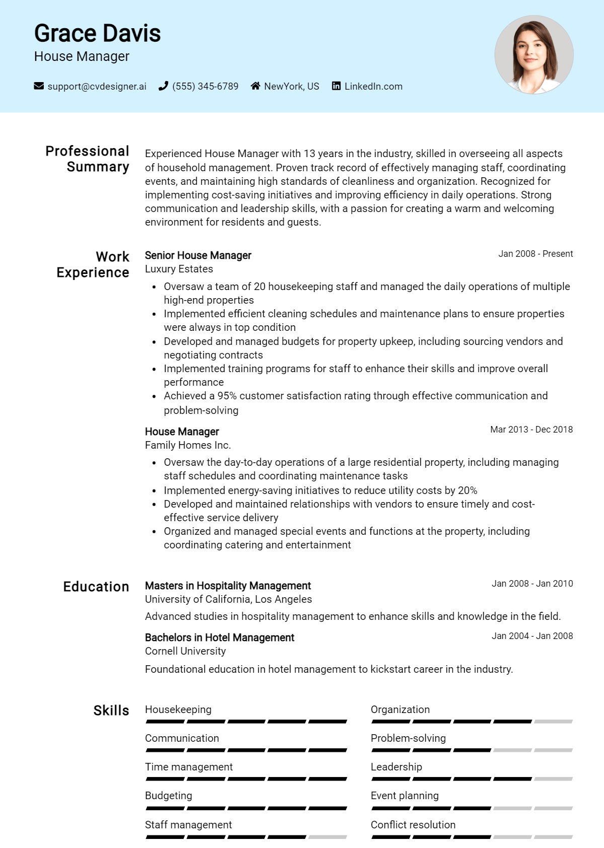 House Manager Resume Example for 2026: Writing Guide Preview
