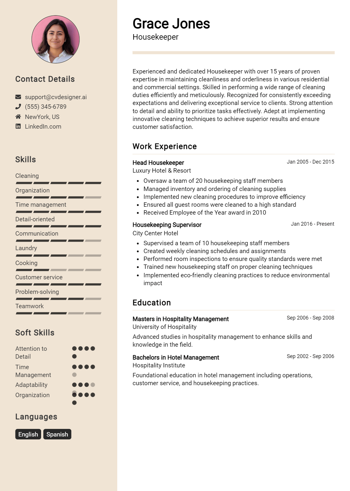 7 Housekeeper Resume Examples for 2026: Professional CV Templates Preview