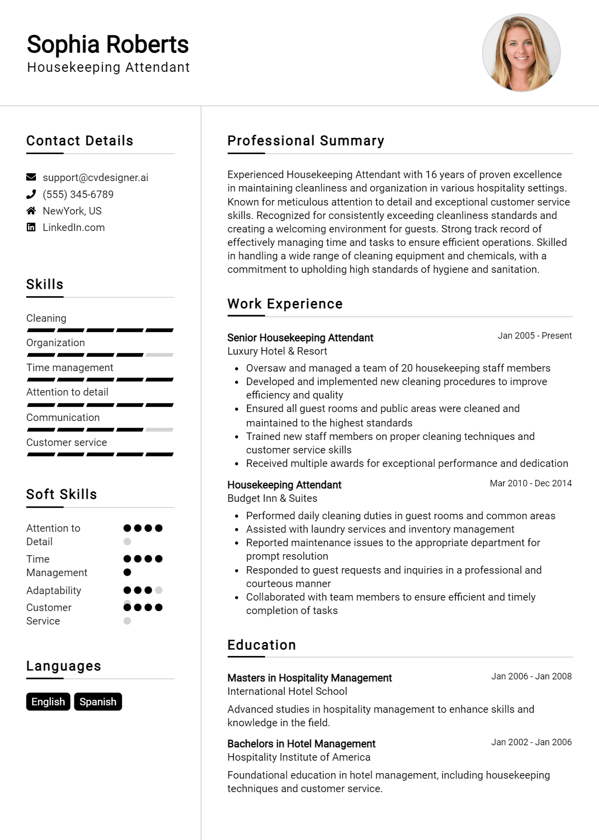 7 Housekeeping Attendant Resume Examples for 2026: Effective CV Writing Tips Preview