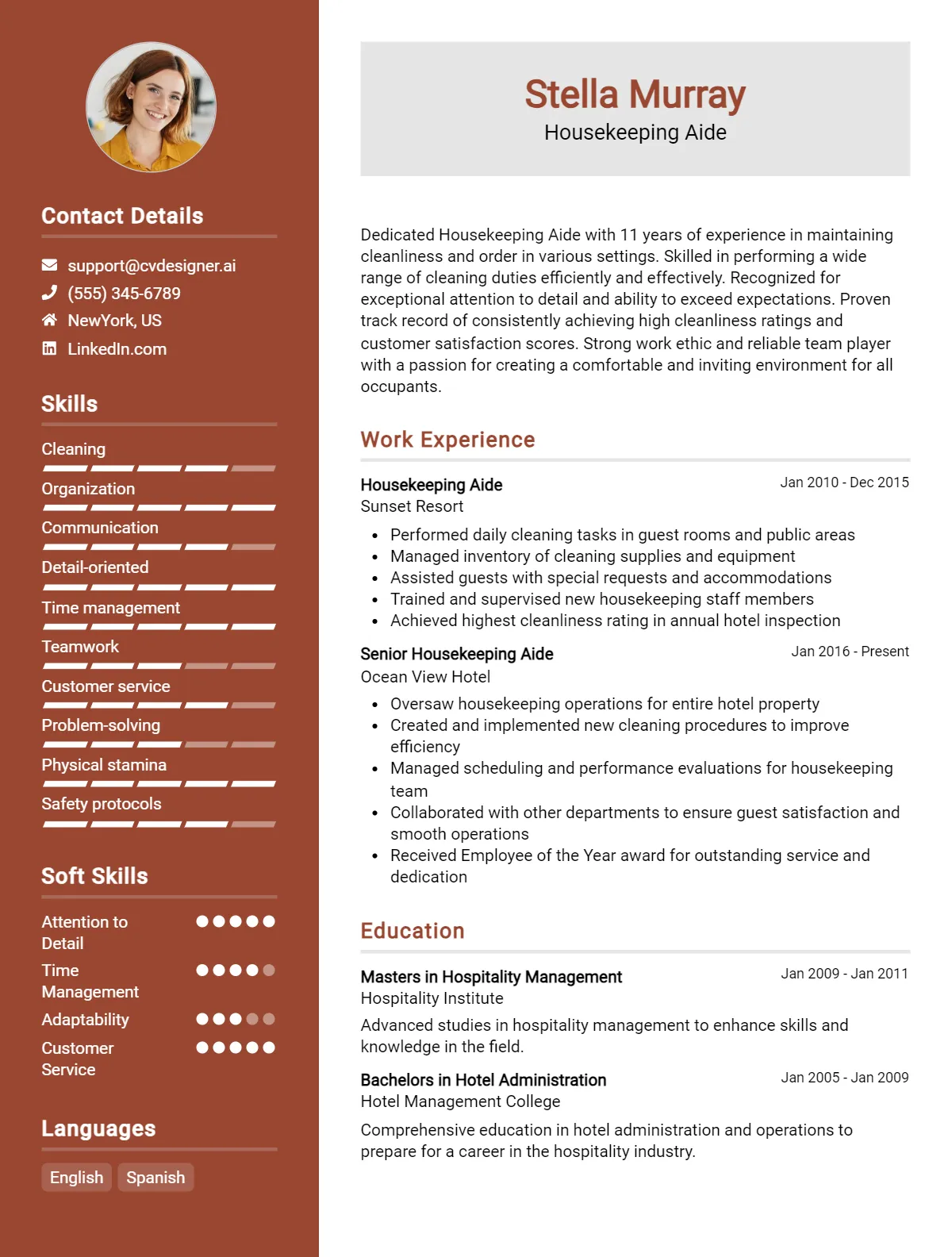 Housekeeping Aide CV Example For 2026: Expert Tips & Templates Preview
