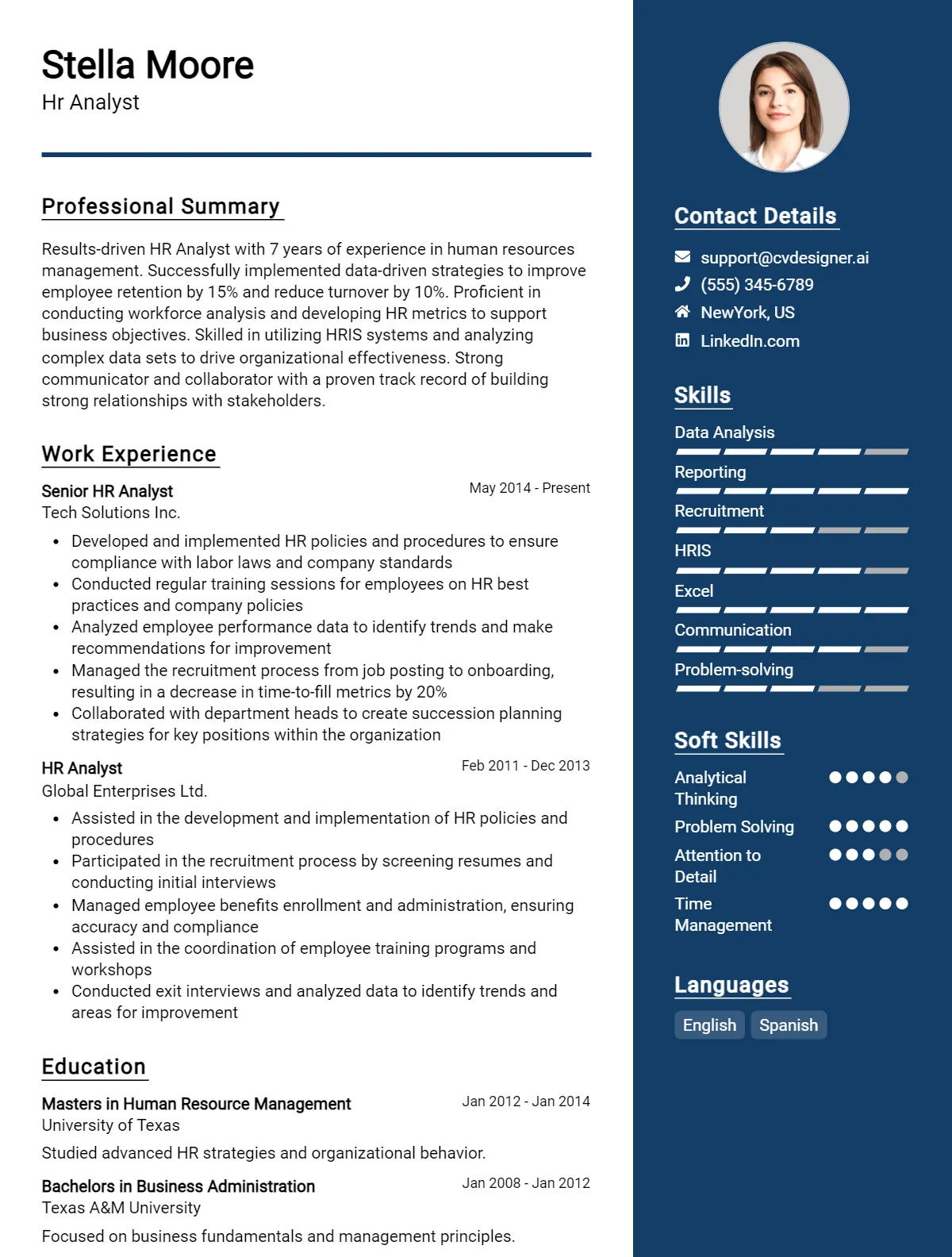 9 HR Analyst CV Examples For 2026: Best Tips & Templates Preview
