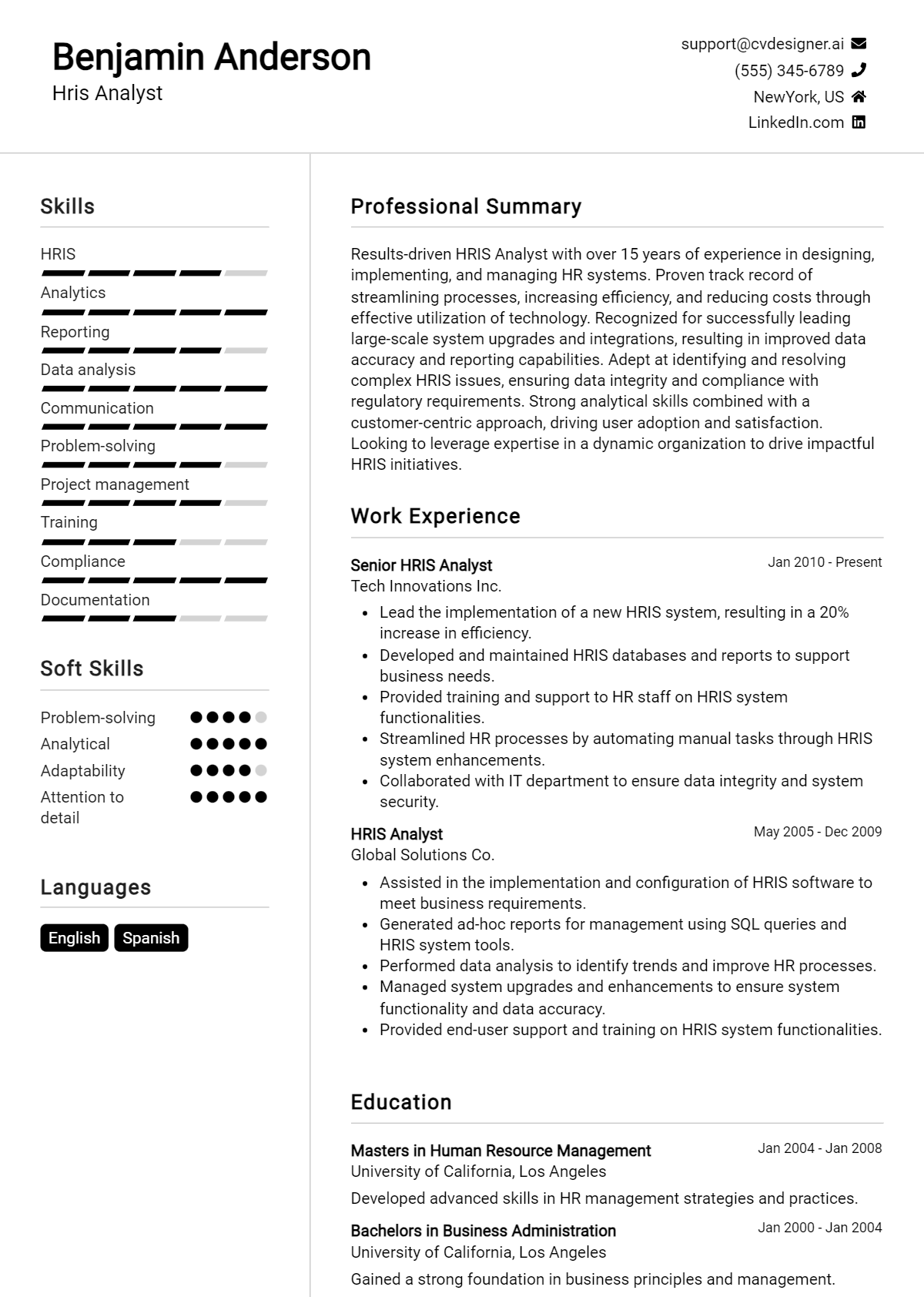 9 HRIS Analyst Resume Examples for 2026: How to Craft a Winning CV Preview