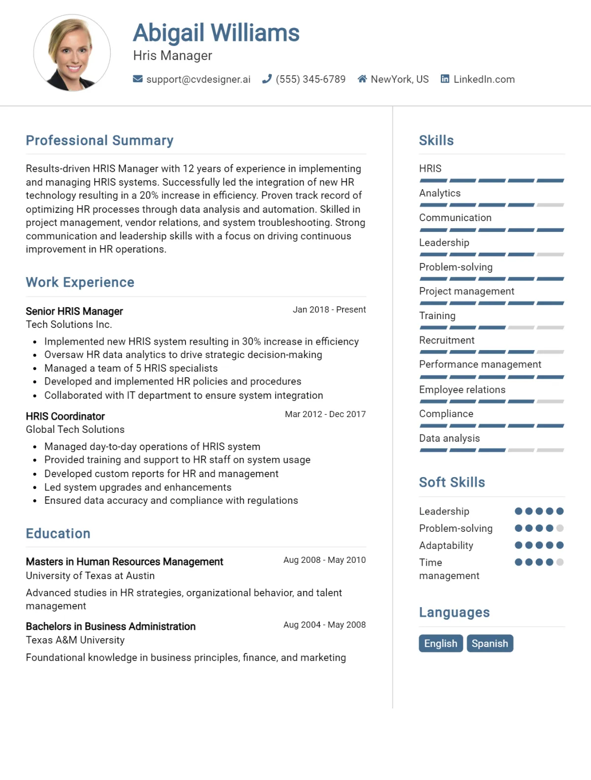 HRIS Manager CV Example For 2026: Top Tips & Samples Preview