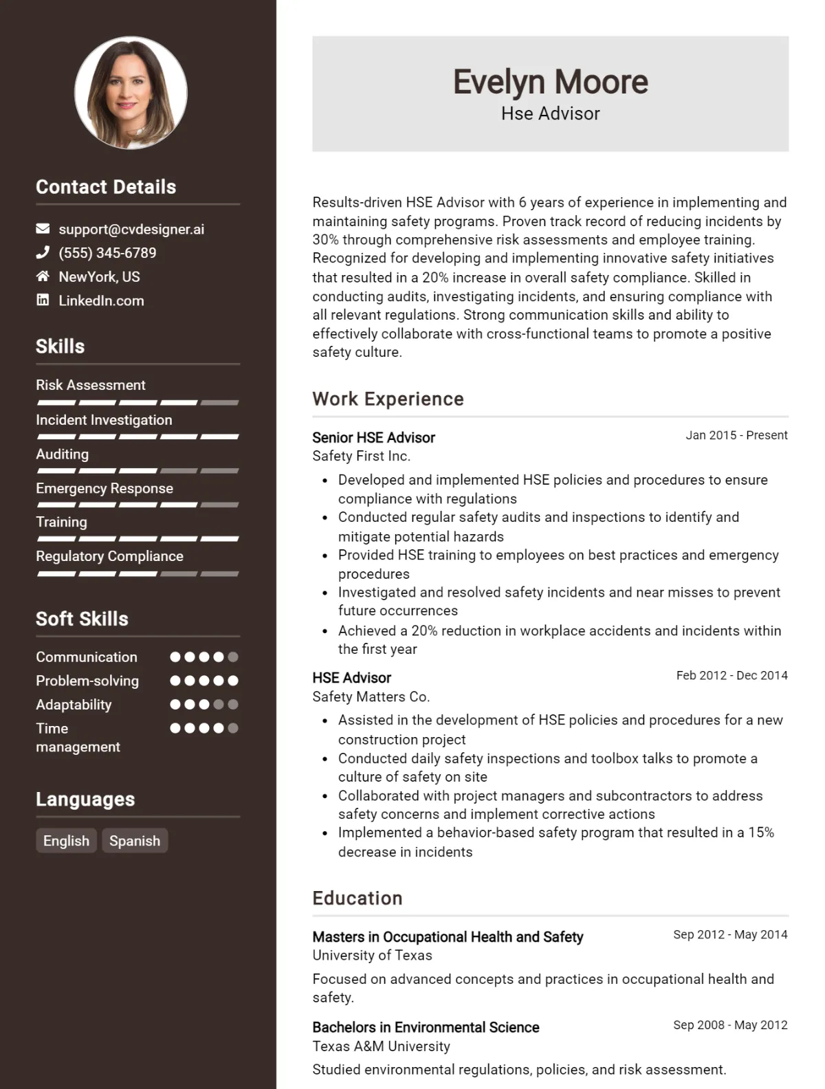HSE Advisor CV Example For 2026: Samples & Best Practices Preview