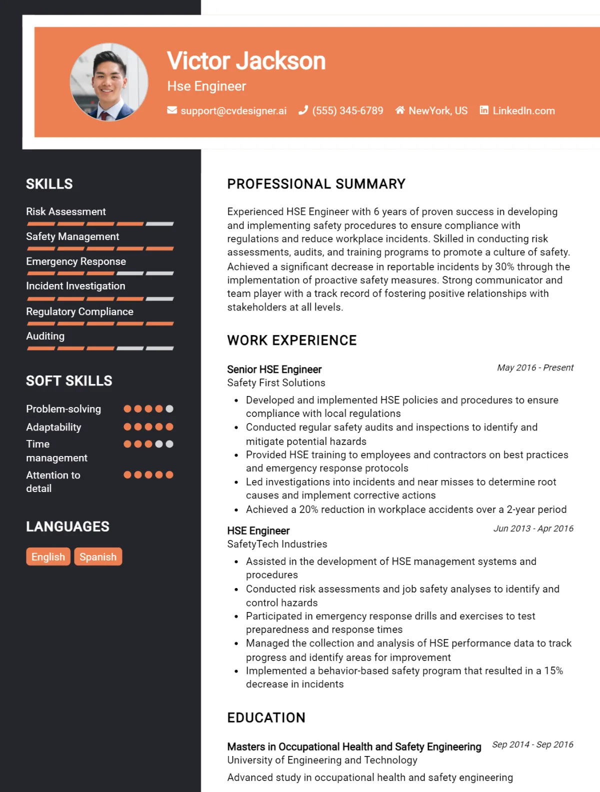 HSE Engineer CV Example For 2026: Top Tips & Samples Preview