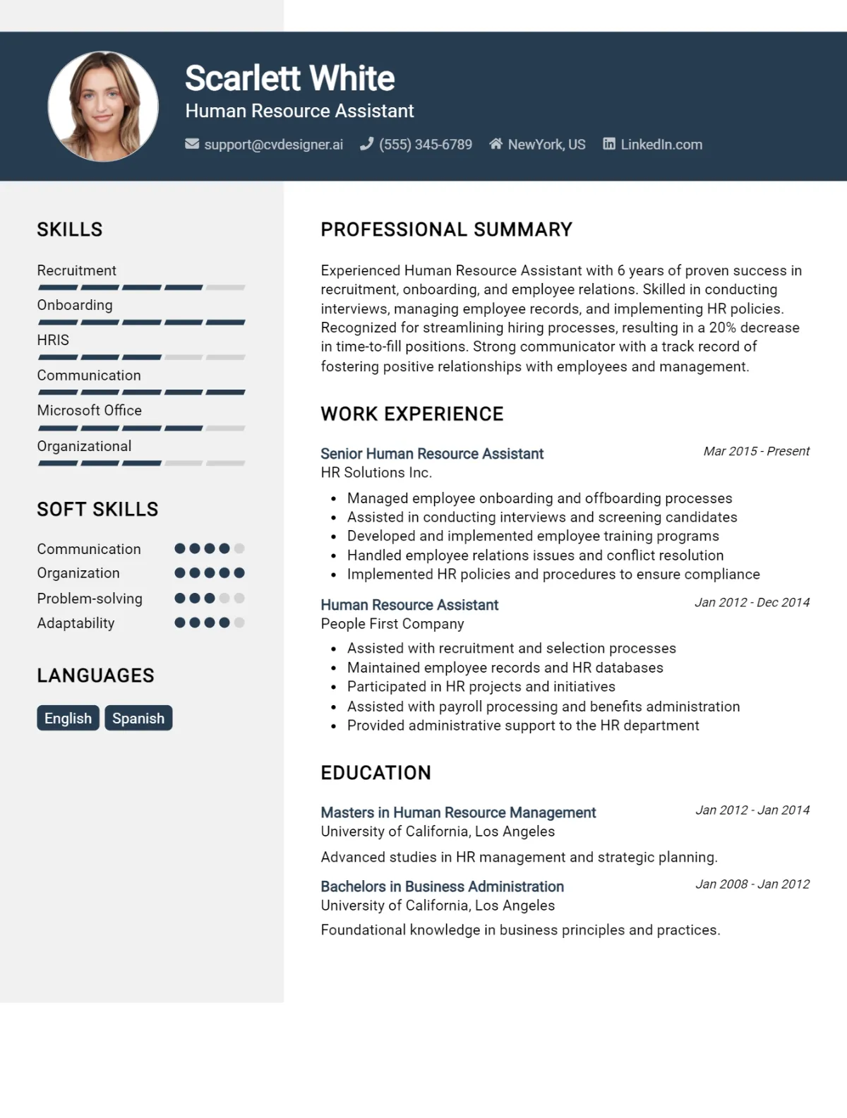Human Resource Assistant CV Example For 2026: How to Craft a Winning CV Preview