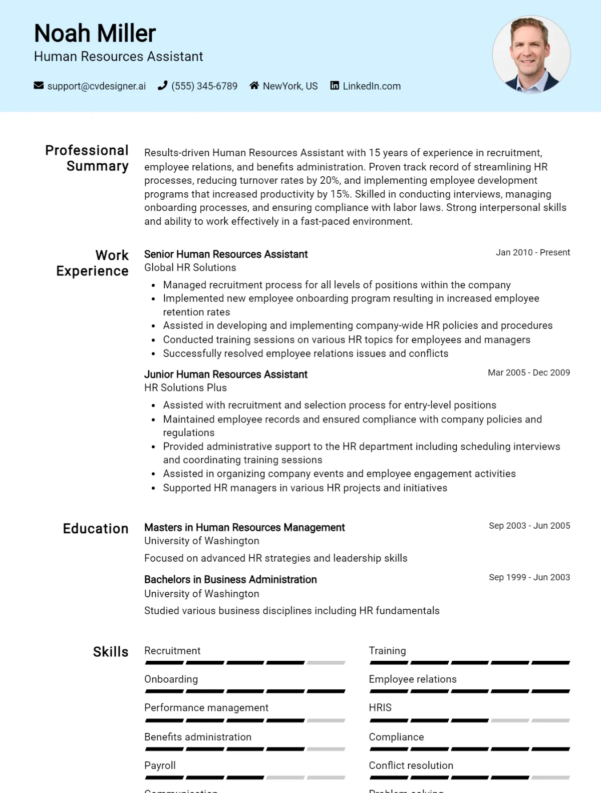 Human Resources Assistant CV Example For 2026: Best Writing Guide Preview