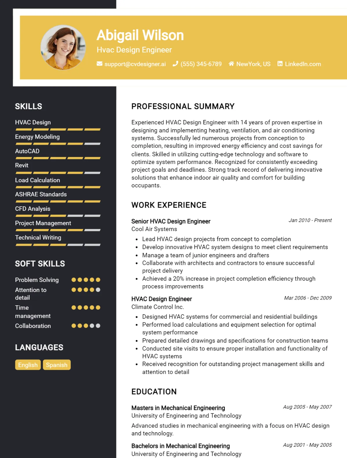 HVAC Design Engineer CV Example For 2026: Top Tips & Samples Preview