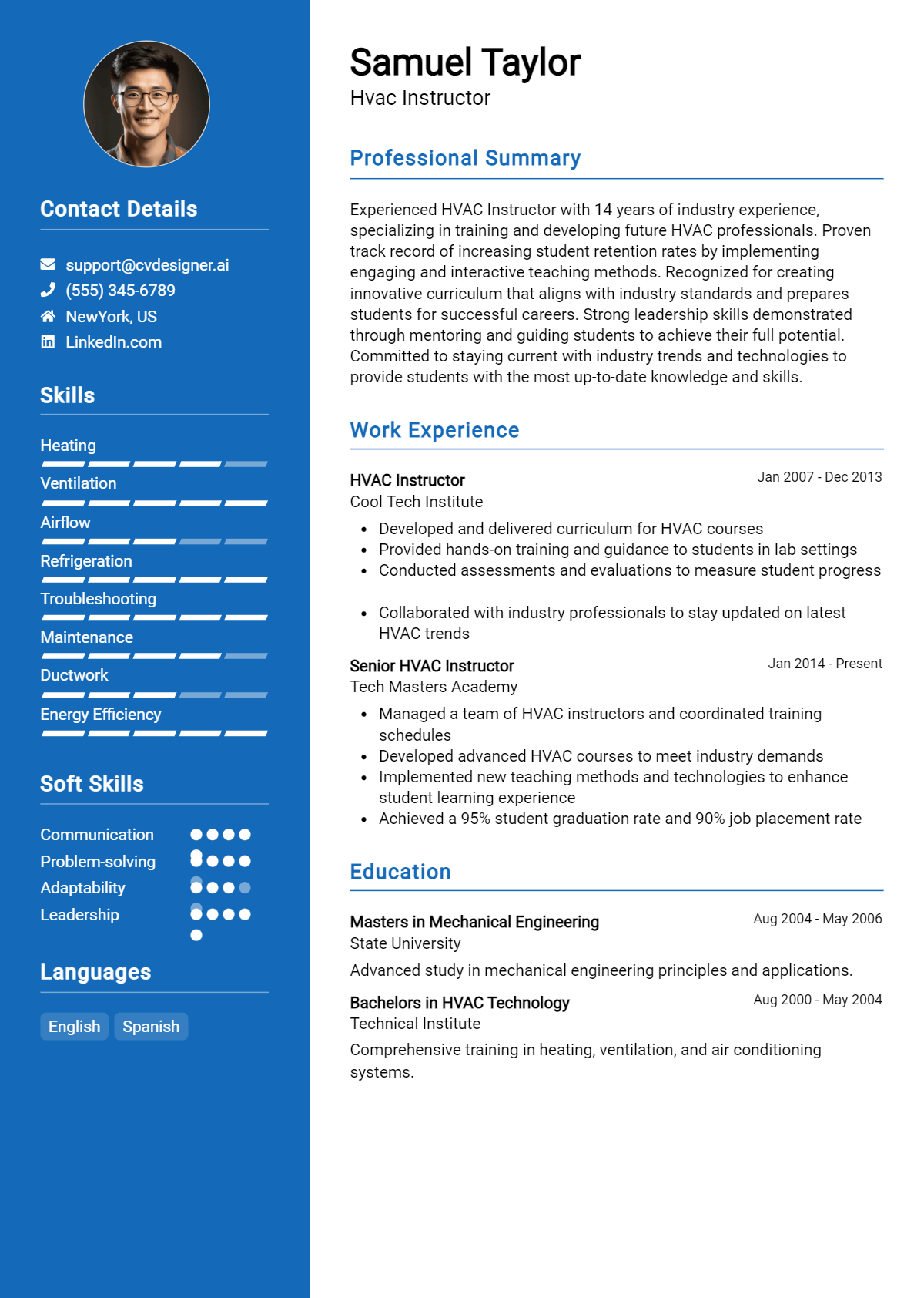 Hvac Instructor Resume Example for 2026: Best Tips & Templates Preview