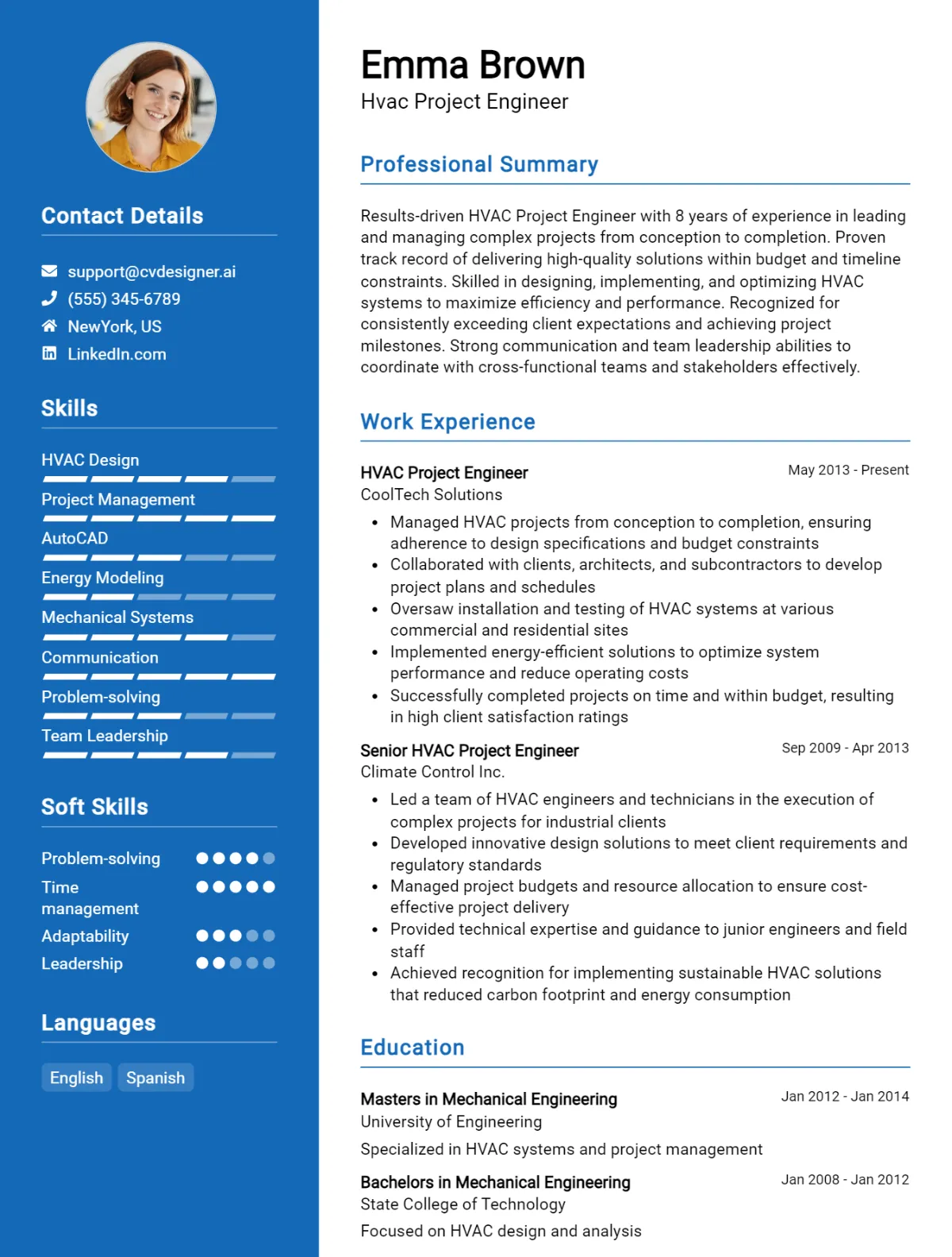 HVAC Project Engineer CV Example For 2026: Top Tips & Samples Preview