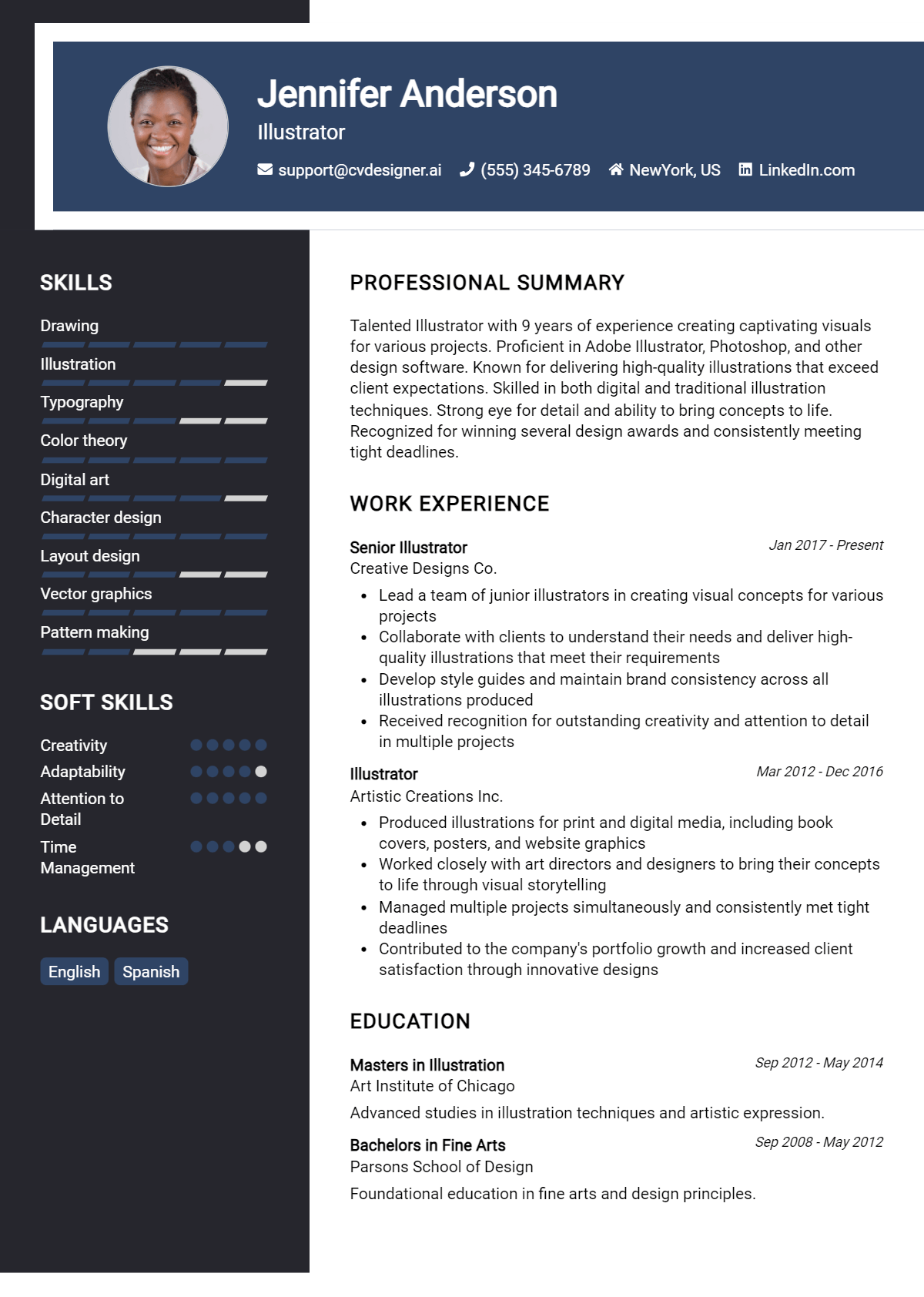 Illustrator Resume Example for 2026: Free Templates Preview