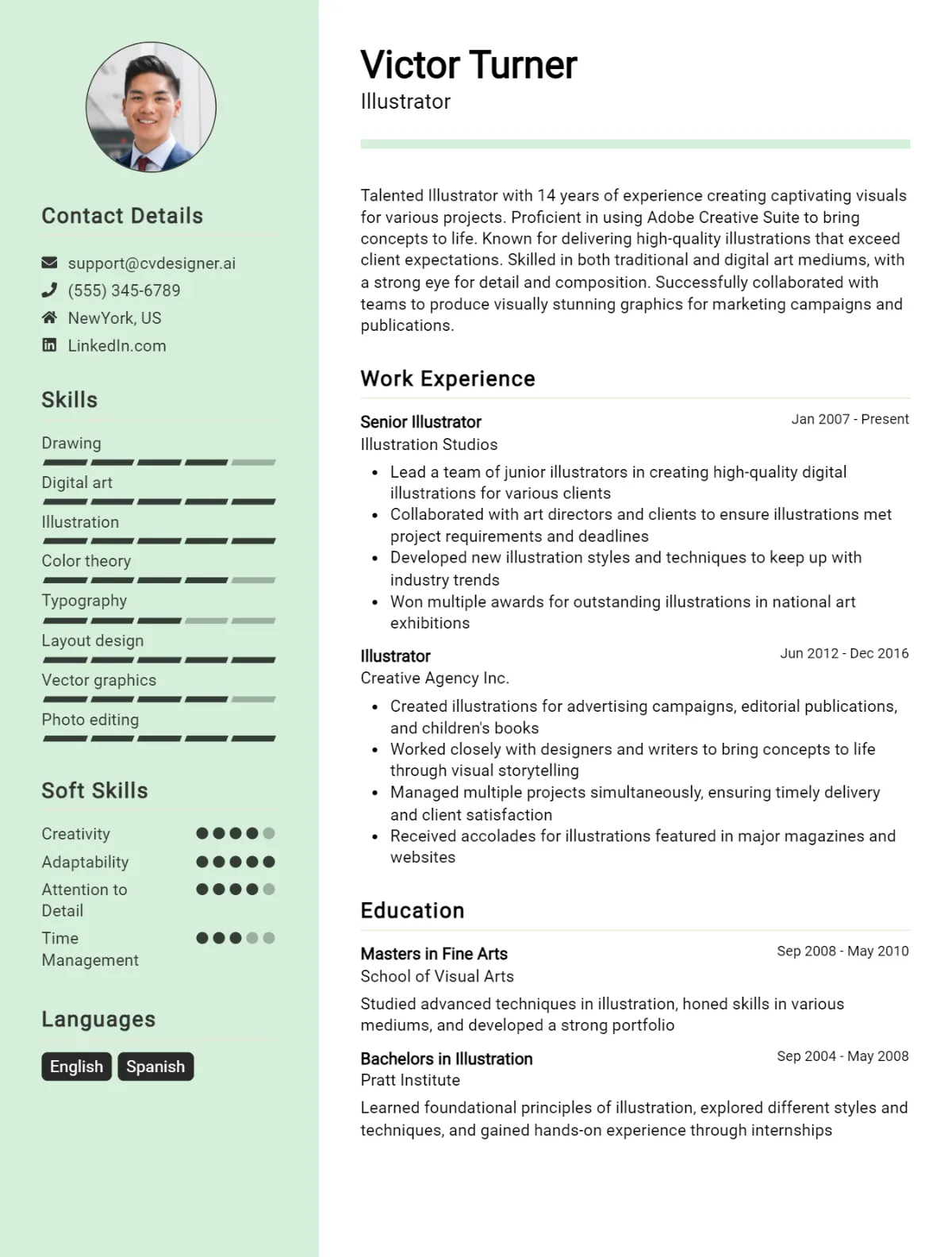 Illustrator CV Example For 2026: Examples & Free Templates Preview