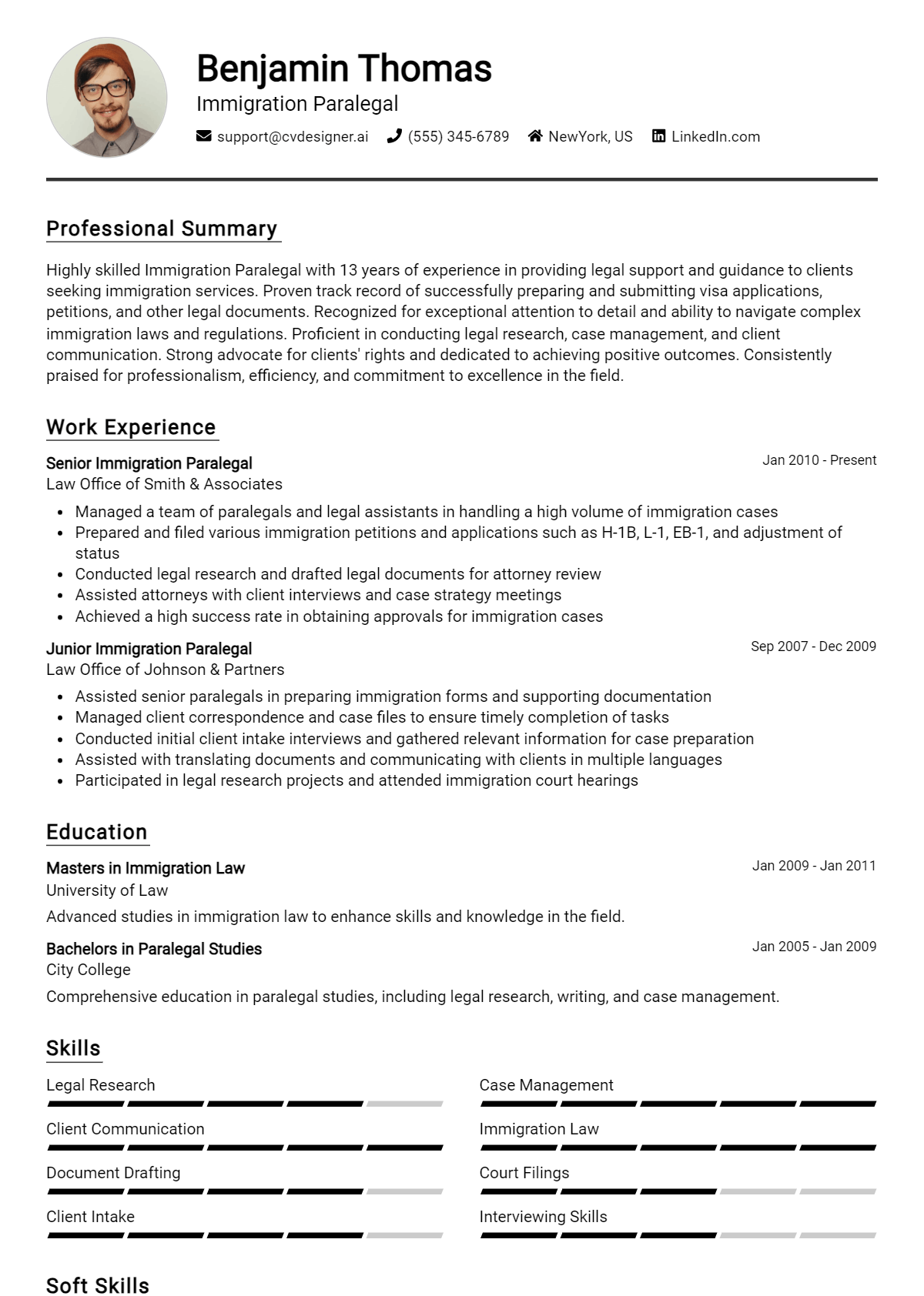 Immigration Paralegal Resume Example for 2026: Free Downloadable Templates Preview