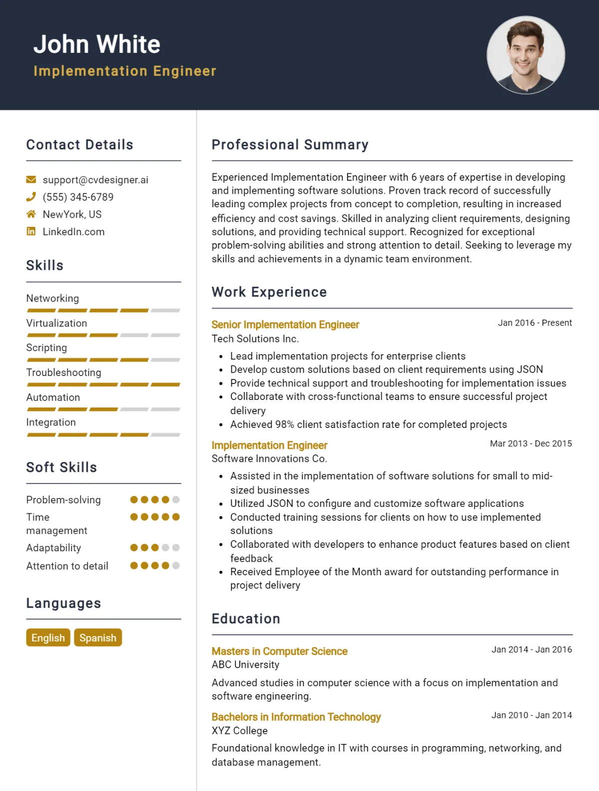 Implementation Engineer CV Example For 2026: Strategies & Templates Preview