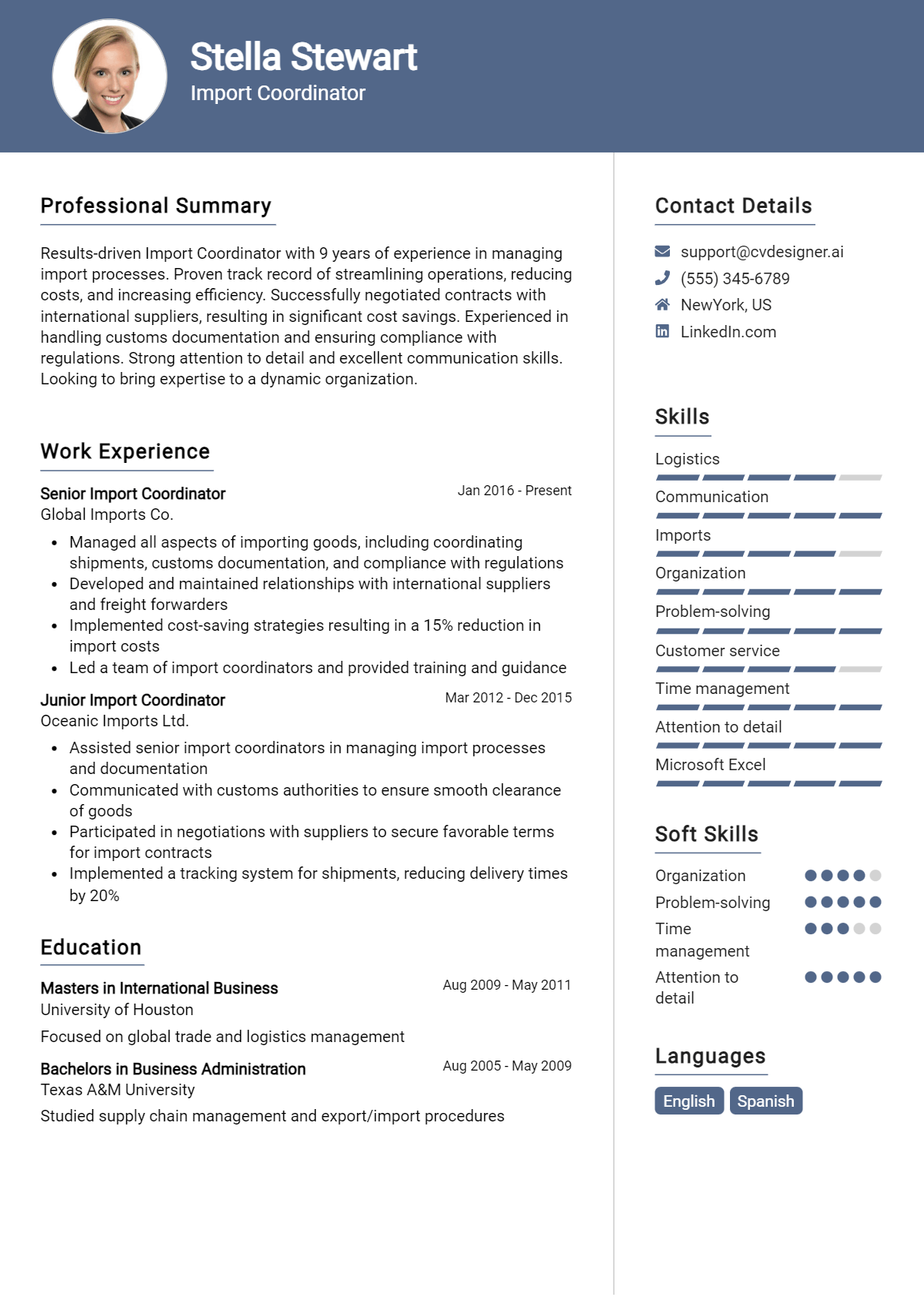 Import Coordinator Resume Example for 2026: Best Formatting Tips Preview