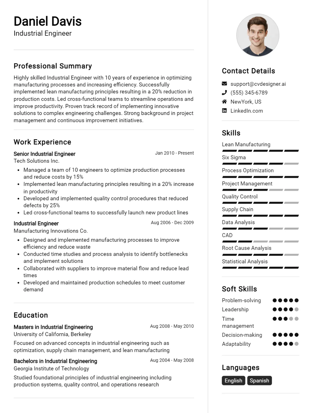 14 Industrial Engineer CV Examples And Templates For 2026 Preview