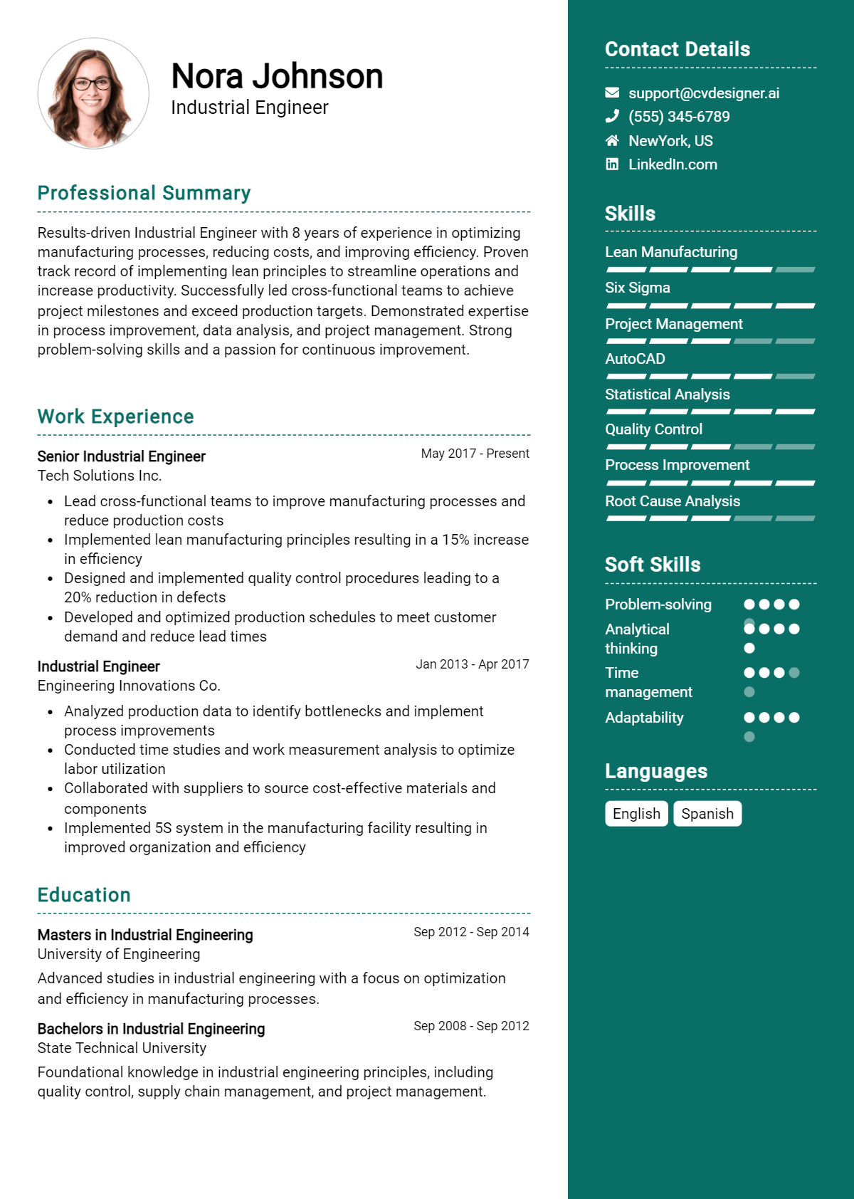 Industrial Engineer Resume Example for 2026: How to Create a Professional CV Preview