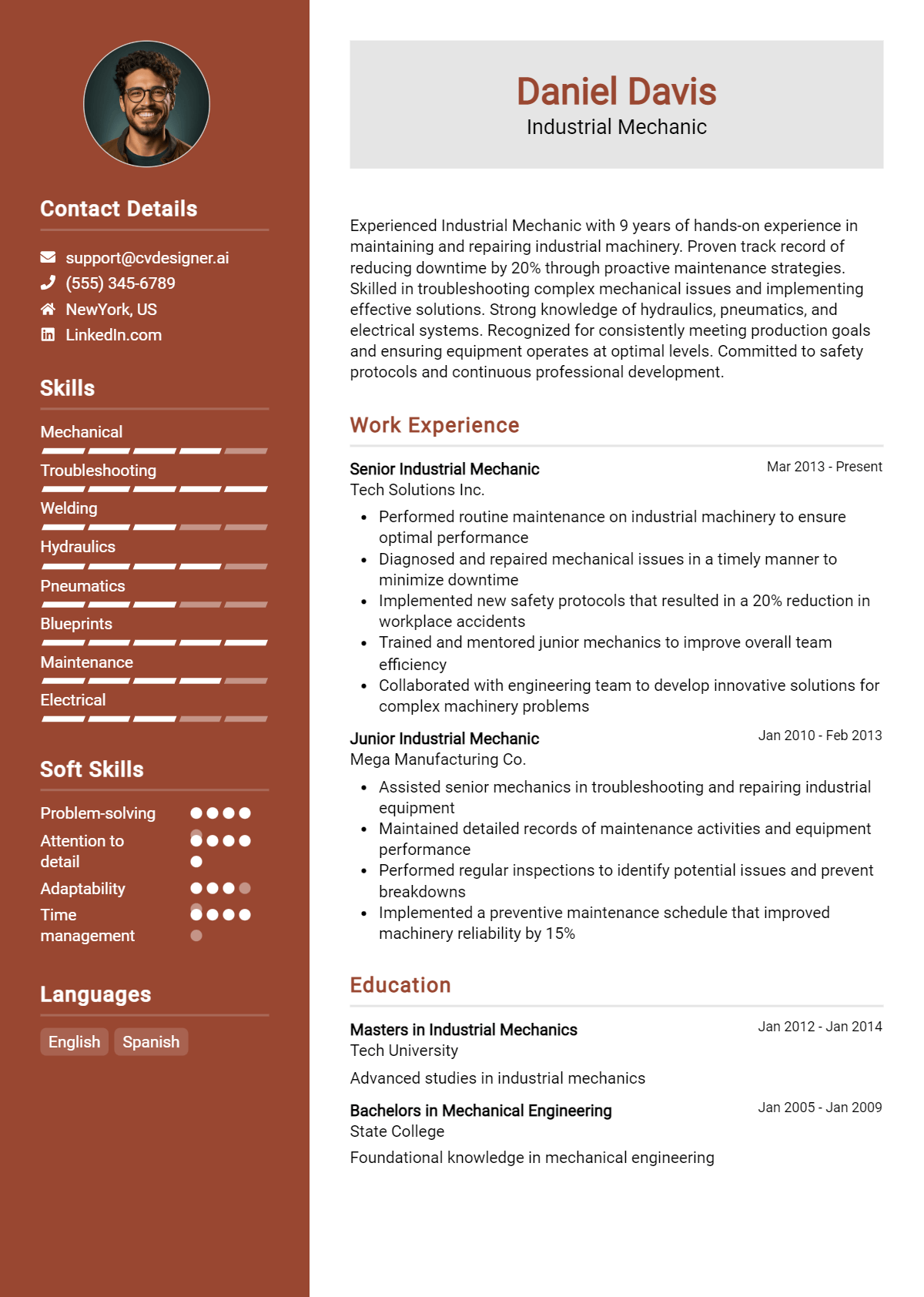 Industrial Mechanic Resume Example for 2026: Tips & Templates Preview