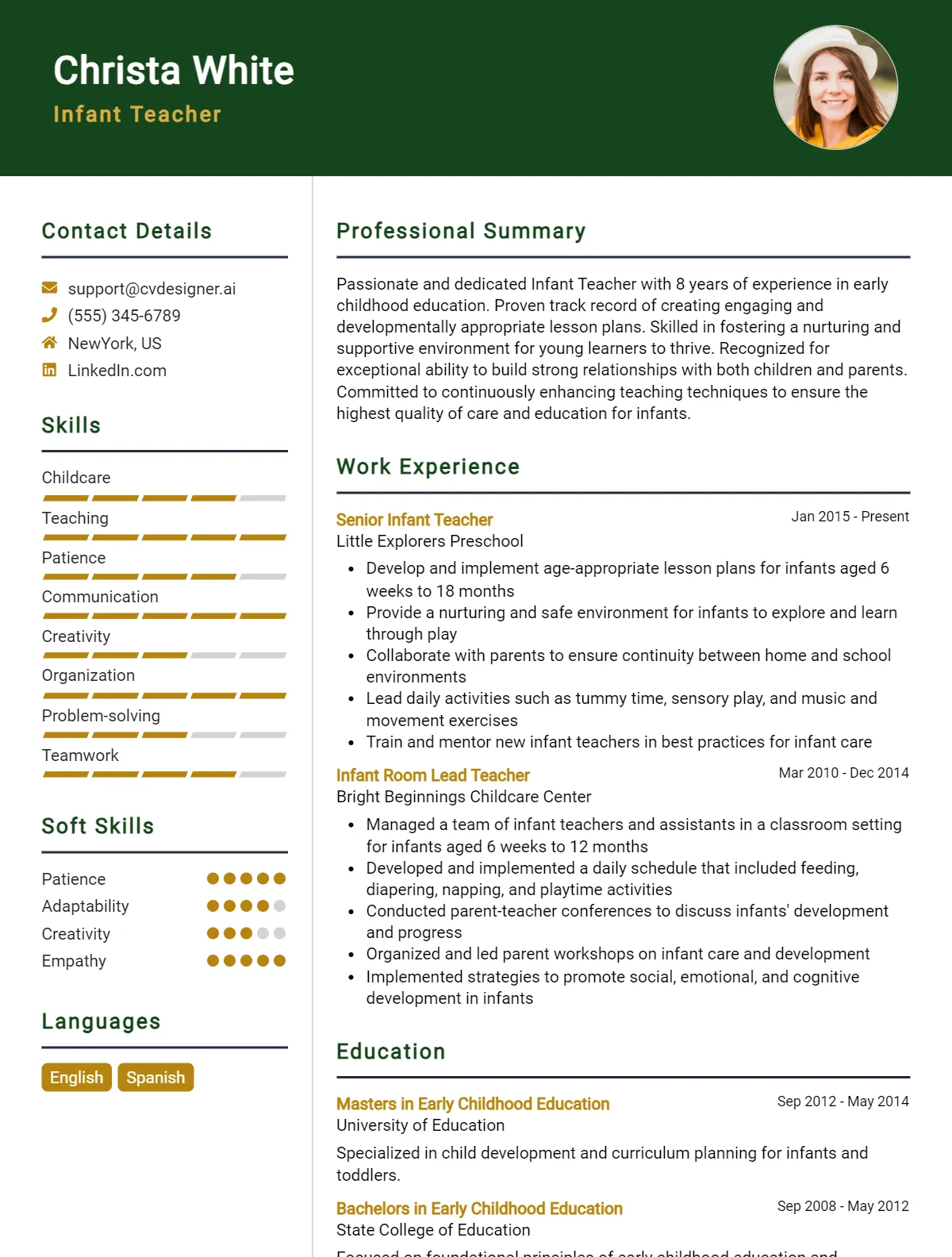 Infant Teacher CV Example For 2026: Strategies & Templates Preview
