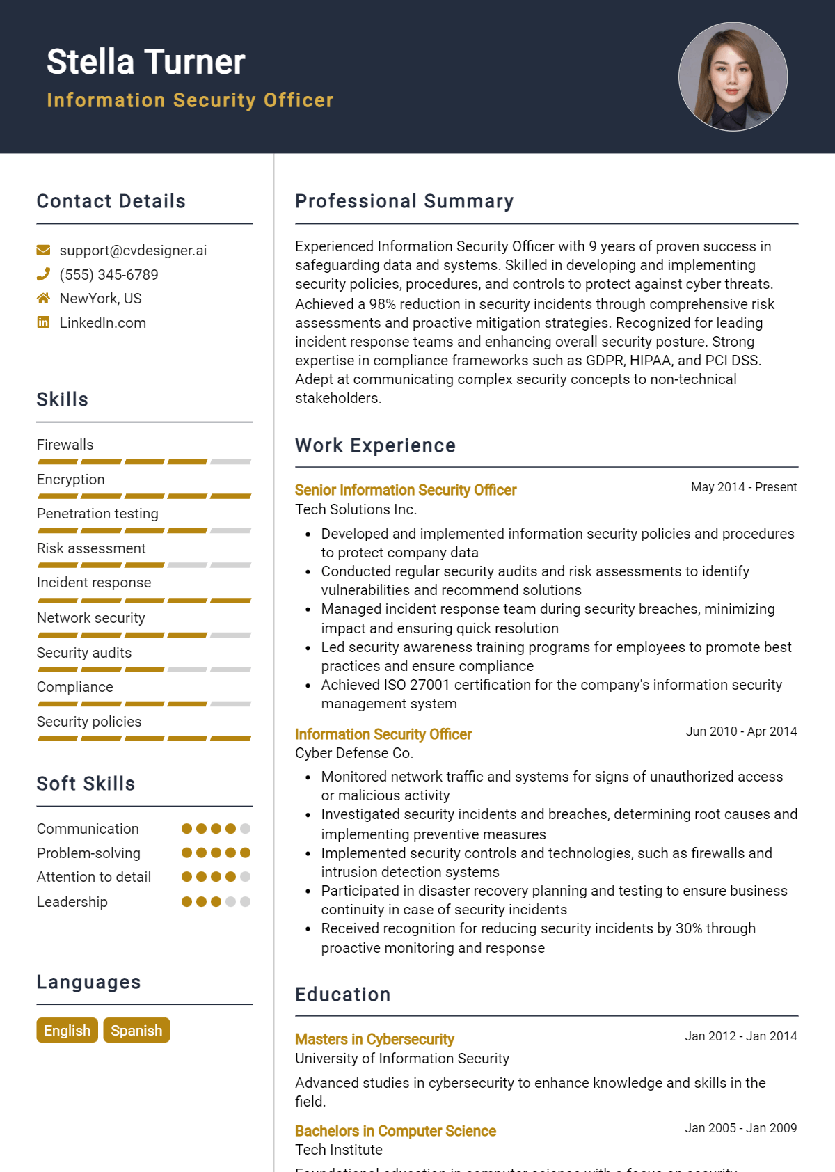 Information Security Officer Resume Example for 2026: Free Templates Preview
