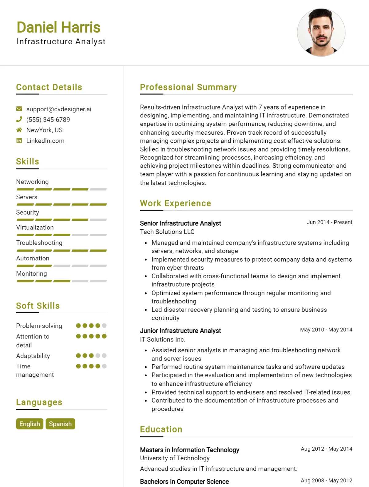 Infrastructure Analyst CV Example For 2026: Proven Tips & Templates Preview