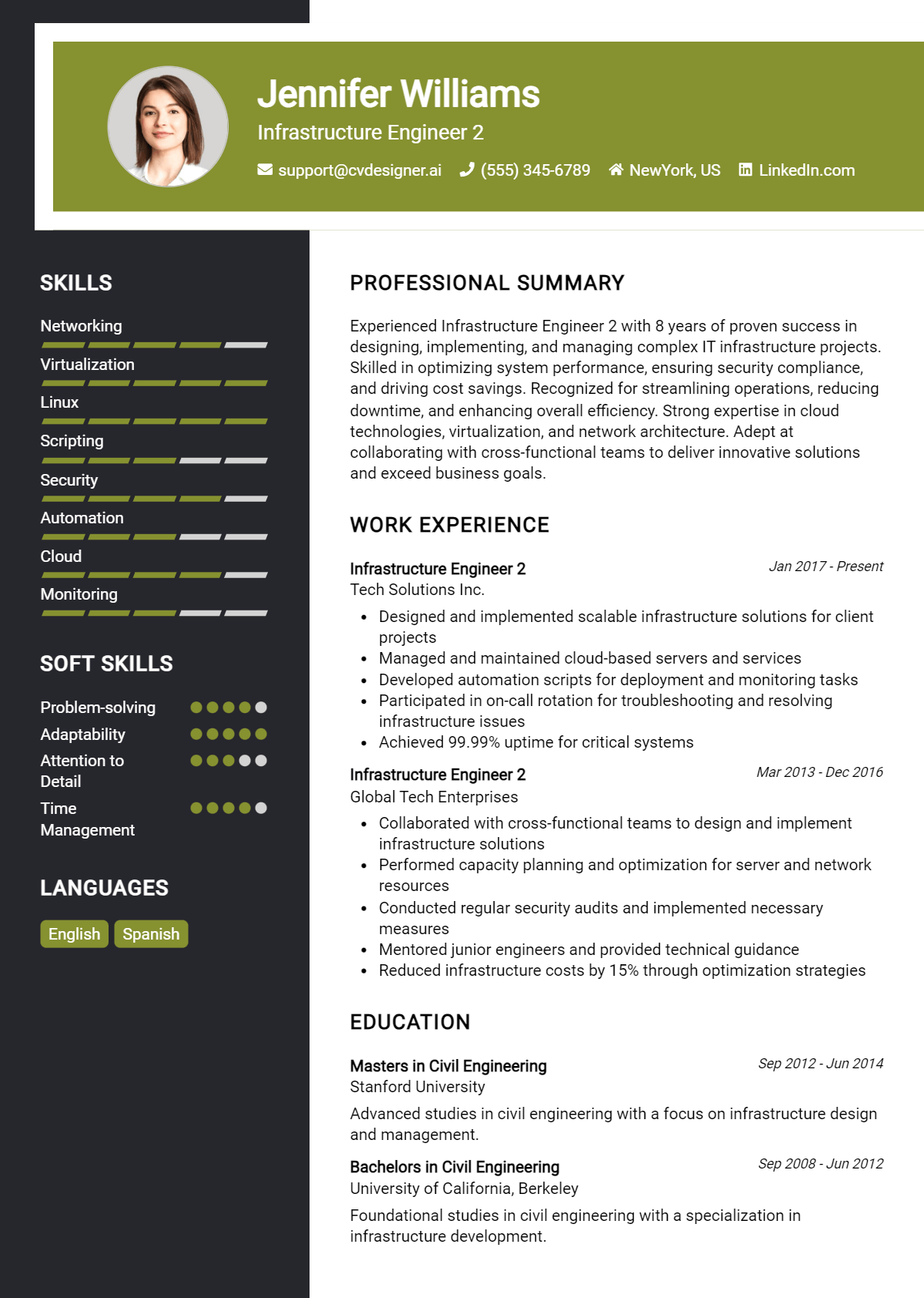 Infrastructure Engineer Resume Example for 2026: Free Guide Preview