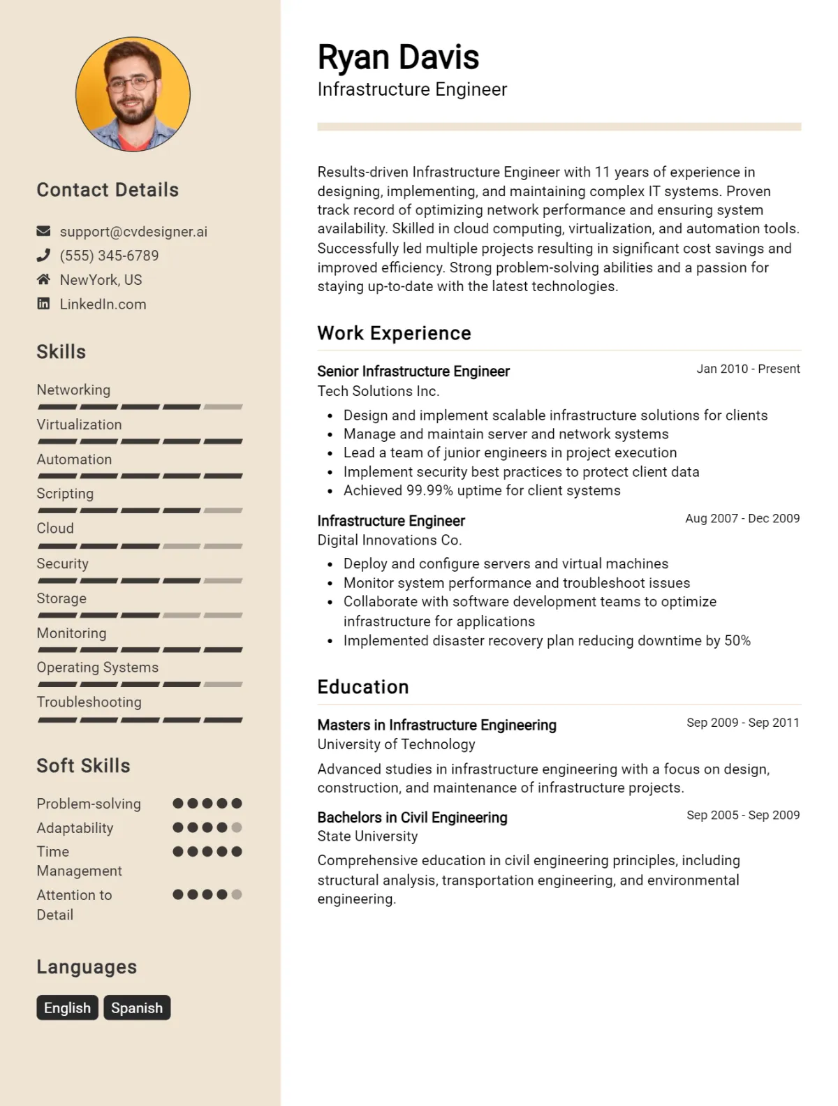 Infrastructure Engineer CV Example For 2026: Best Formatting Tips Preview