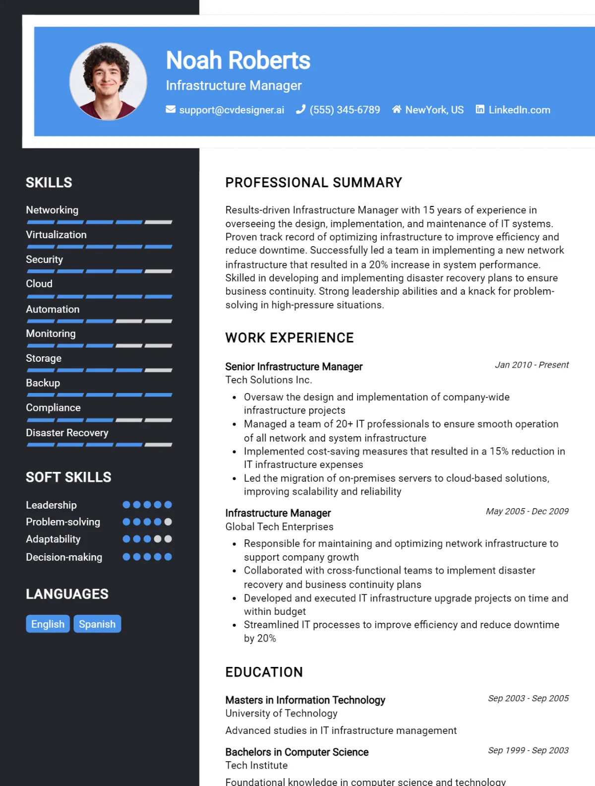 Infrastructure Manager CV Example For 2026: Top Tips & Samples Preview