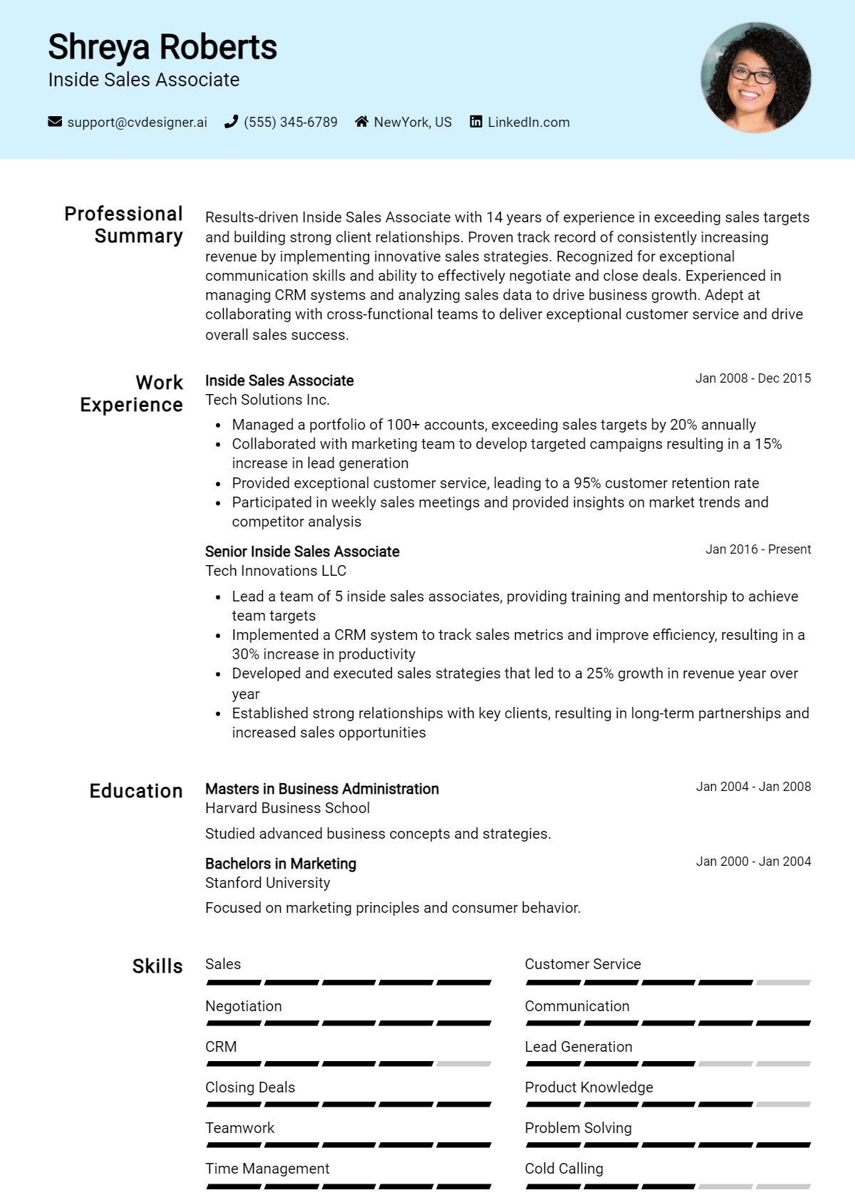 Inside Sales Associate Resume Example for 2026: Tips & Templates Preview