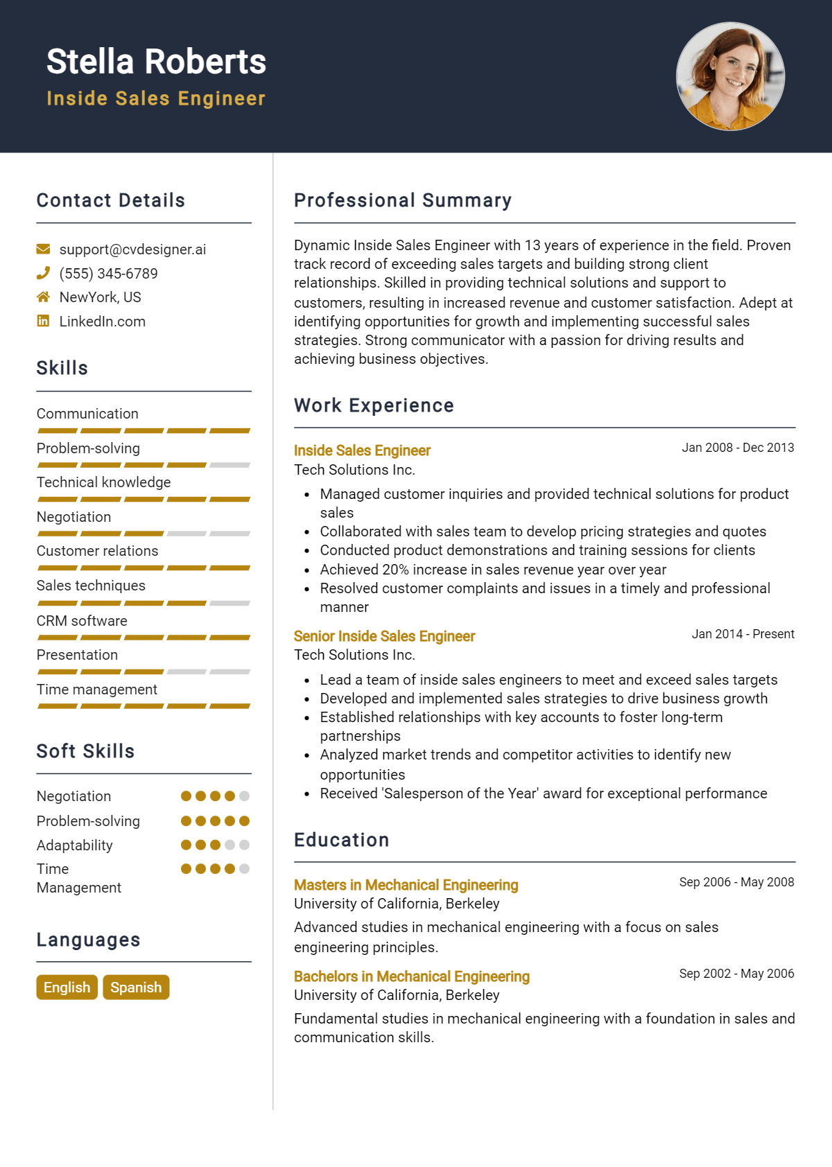 Inside Sales Engineer Resume Example for 2026: Downloadable Templates Preview