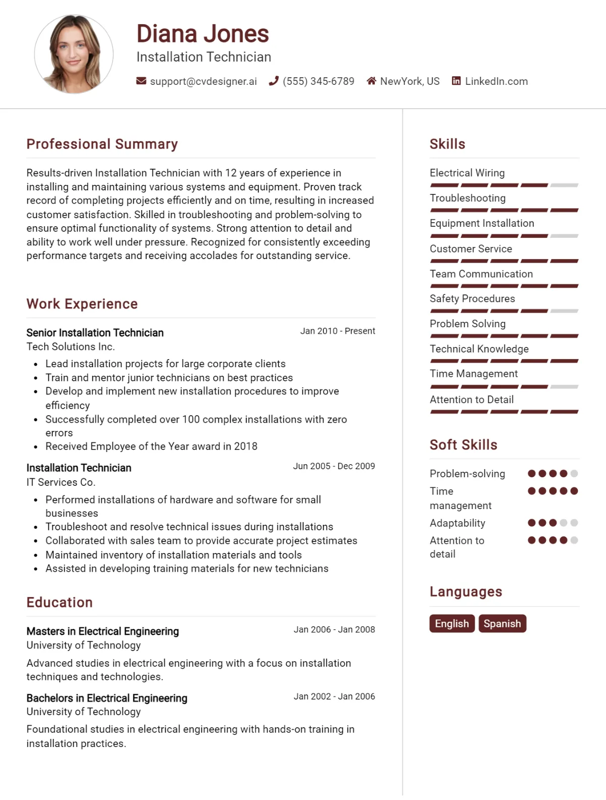 17 Installation Technician CV Examples For 2026: Expert Tips & Templates Preview